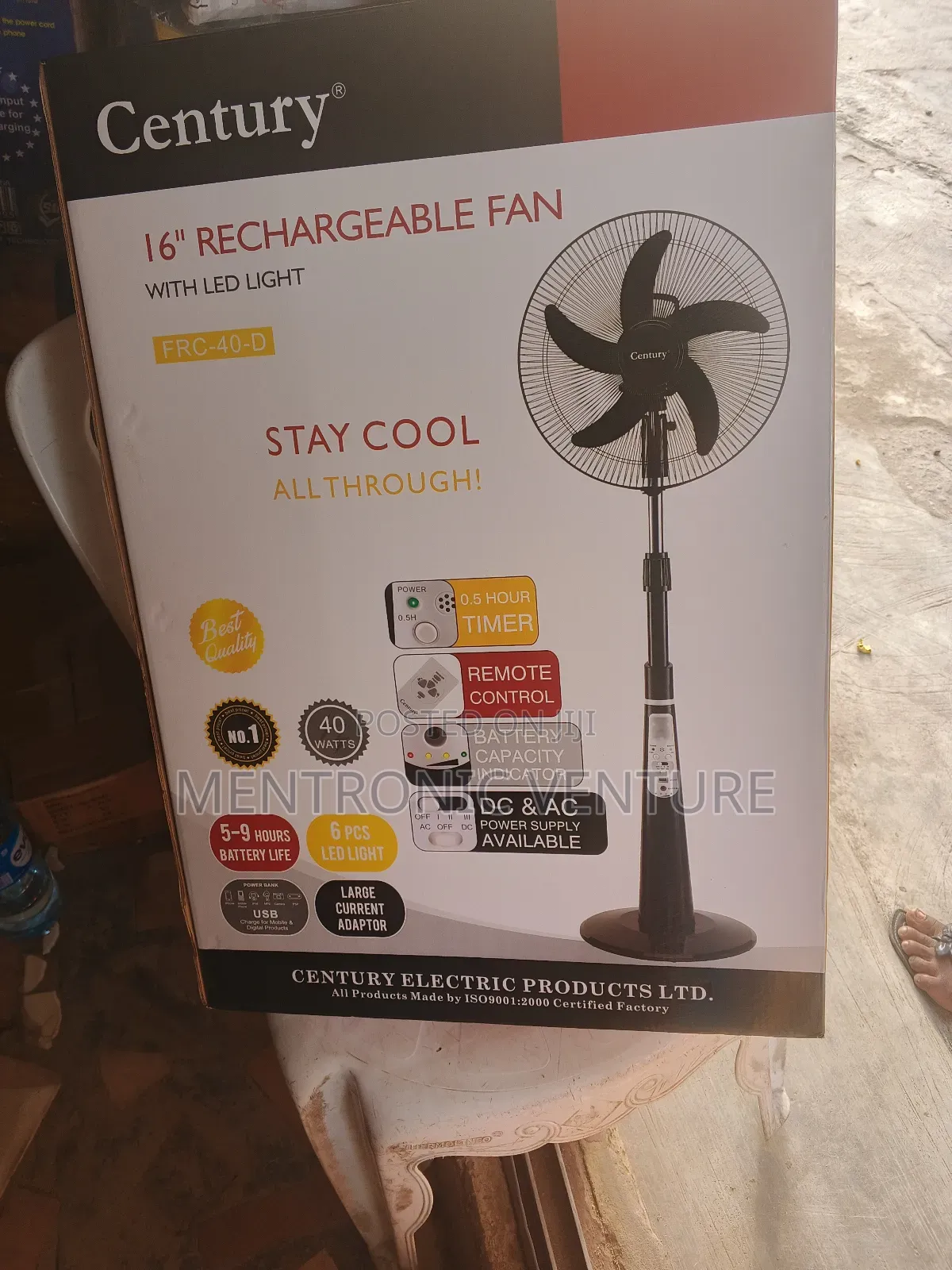 Century Rechargeable Fan 16inches