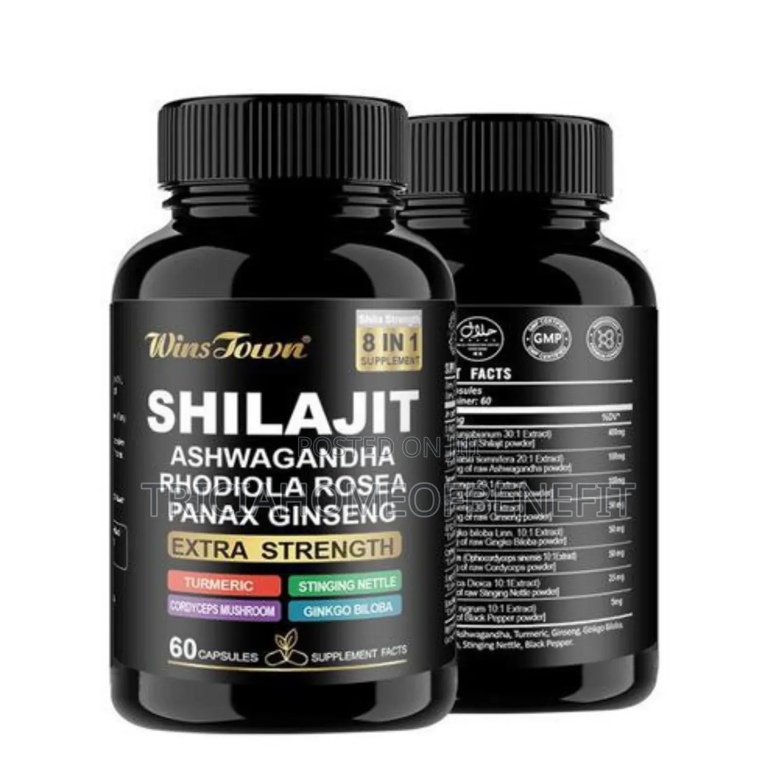 8-in-1 Organic Shilajit Capsules (Gold Grade)
