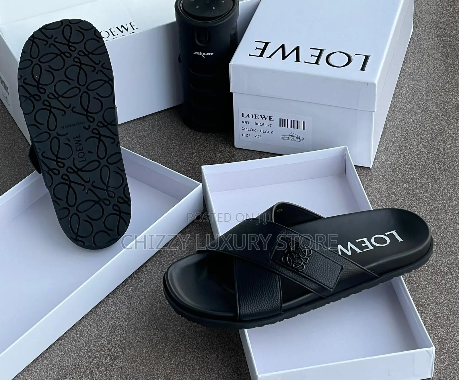 Loewe Quality Luxury Men Genuine Leather Pams