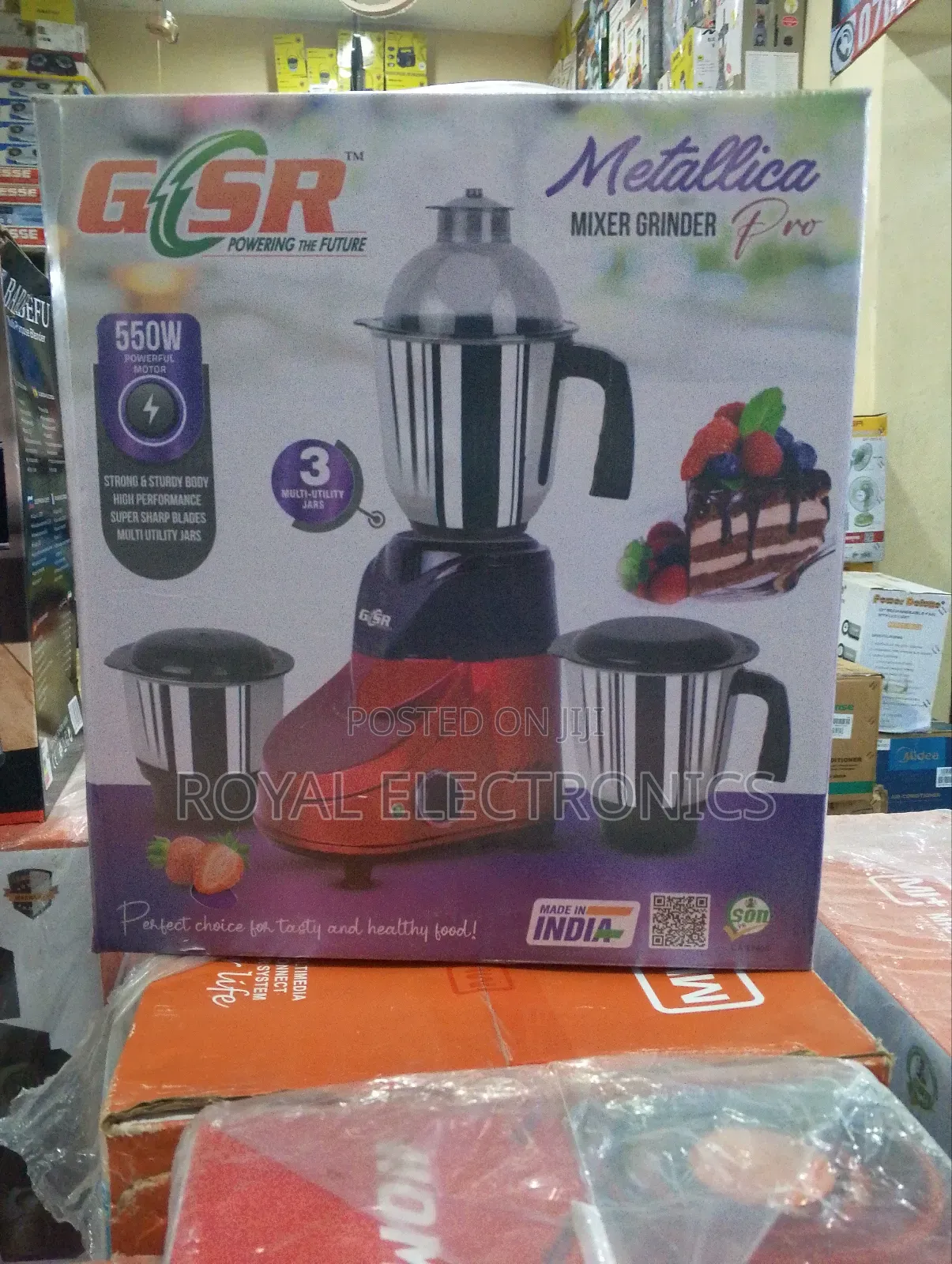 Brand New Gsr Metallic Mixer Grinder Pro 550 Watts