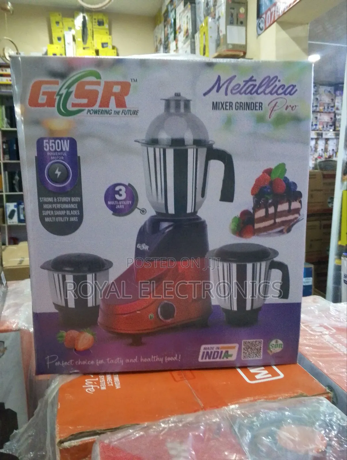 Brand New Gsr Metallic Mixer Grinder Pro 550 Watts