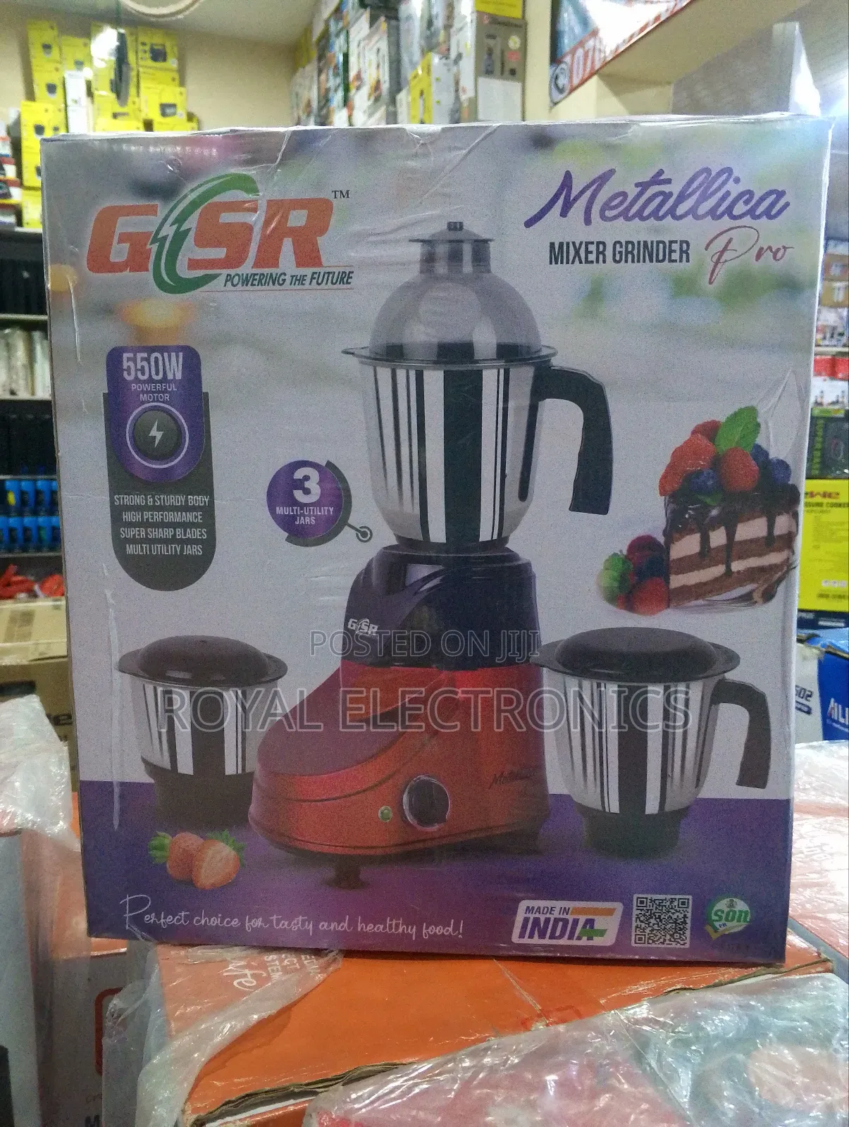 Brand New Gsr Metallic Mixer Grinder Pro 550 Watts