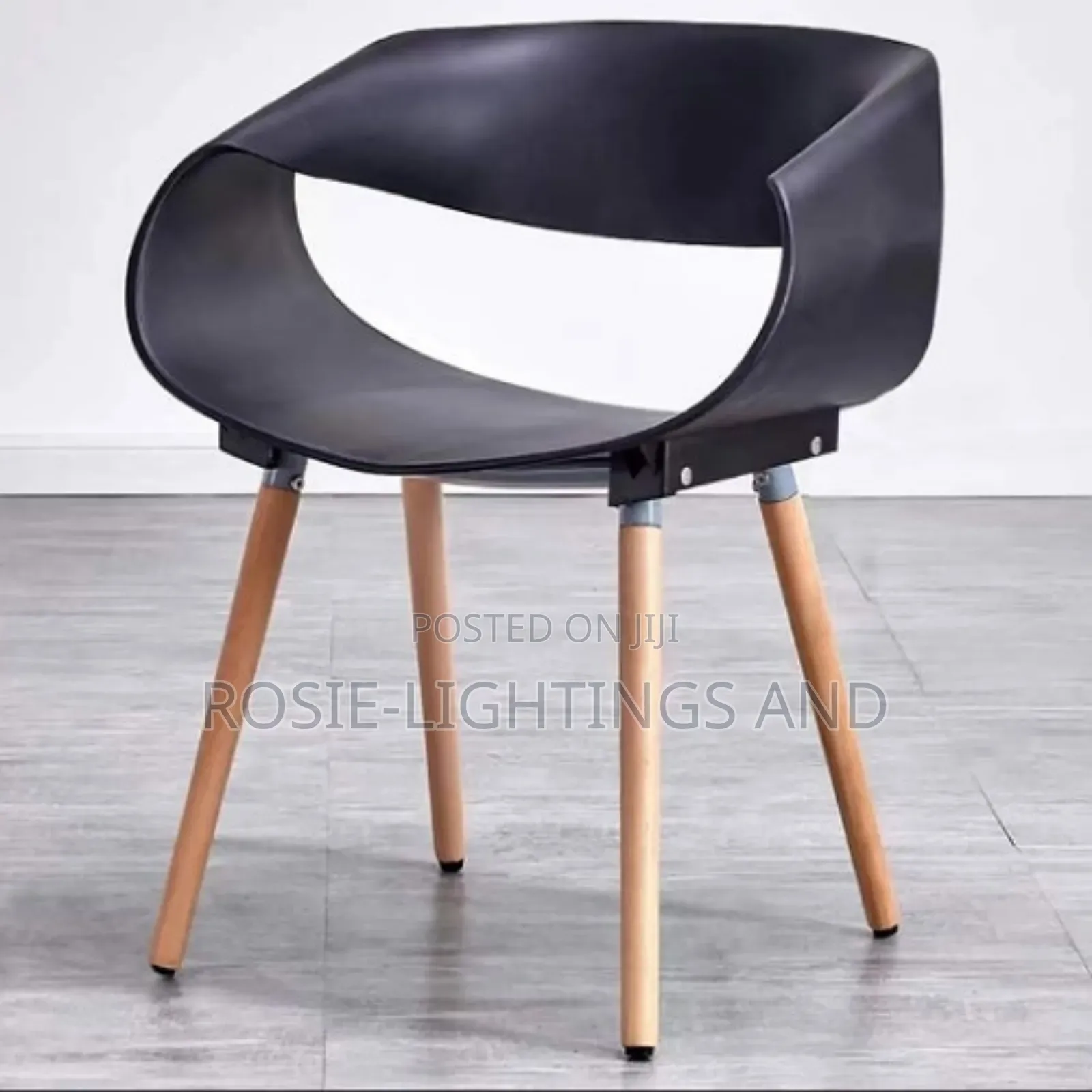 Eames Resin Ribbon Designed Dinning Chair - Black