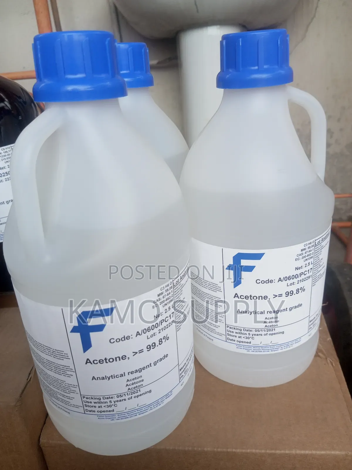 Acetone 2.5ltrs, Certified Ar Grade for Analysis. Fisher Uk