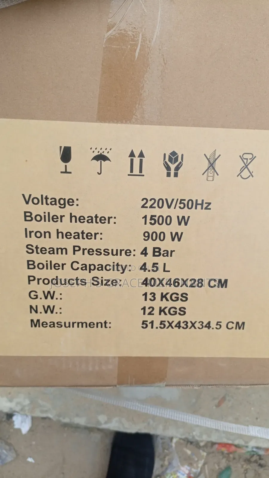 Industrial Pony Baby Industrial Steam Boiler Iron. (4.5 Liters)
