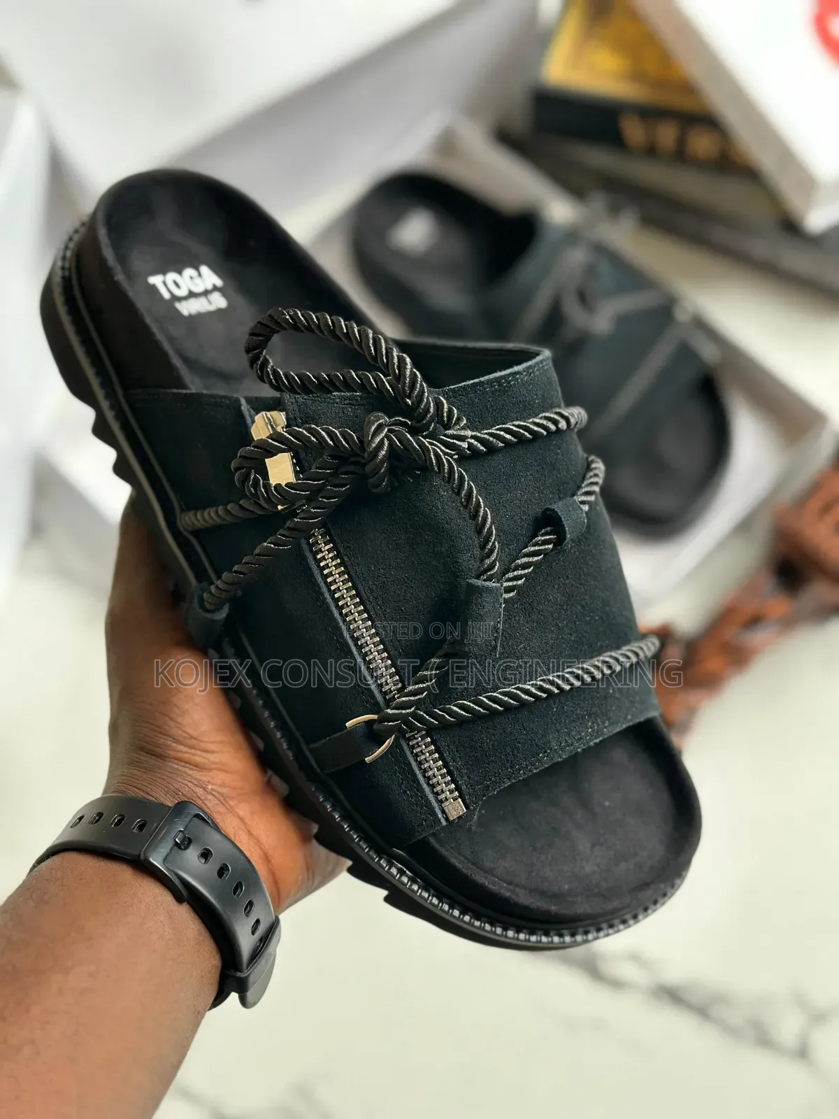Toga Virilis Luxury Men Comfy Leather Slides