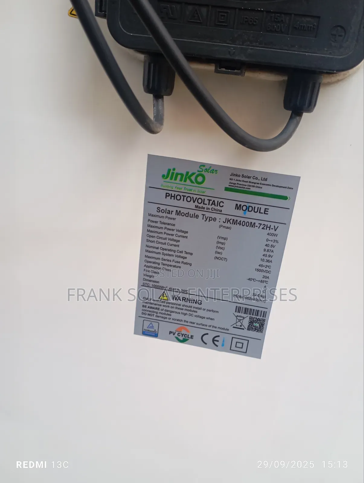 Jinko Solar Panel 400watts Available