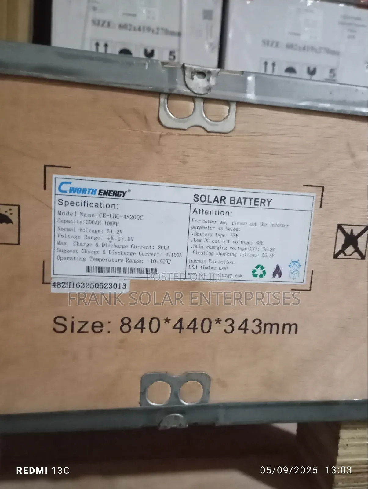 10kwh 51.2v C Worth Energy Lithium Ion Battery Available