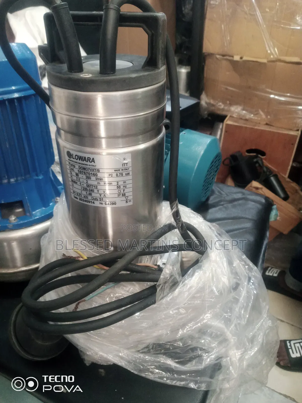 1hp High Quality Pure Stainless Lowara Sewage Pump (Made in Italy)