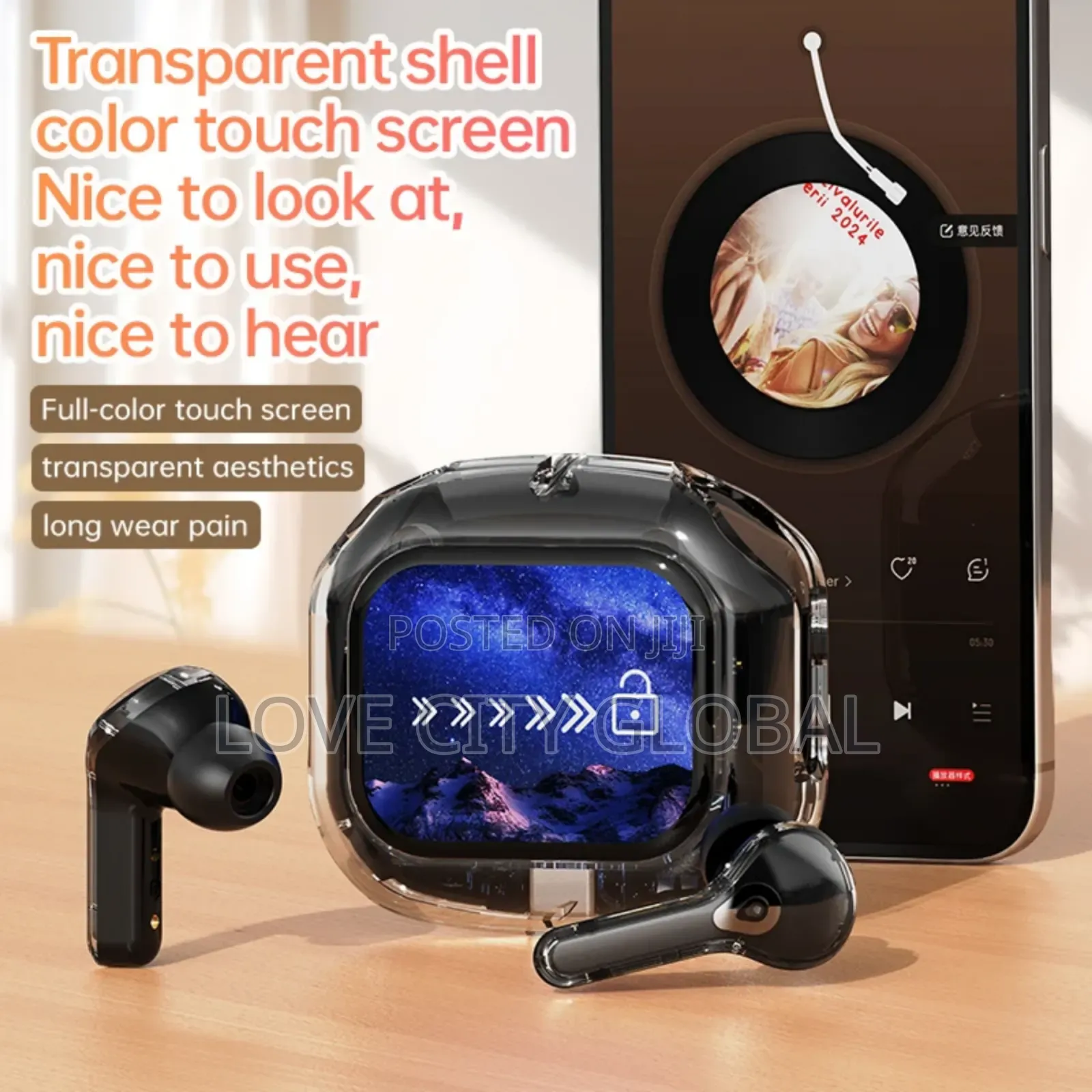Airmax Earphones In-ear Bt Smart Touch Screen Anc Sport Gaming Airpod.