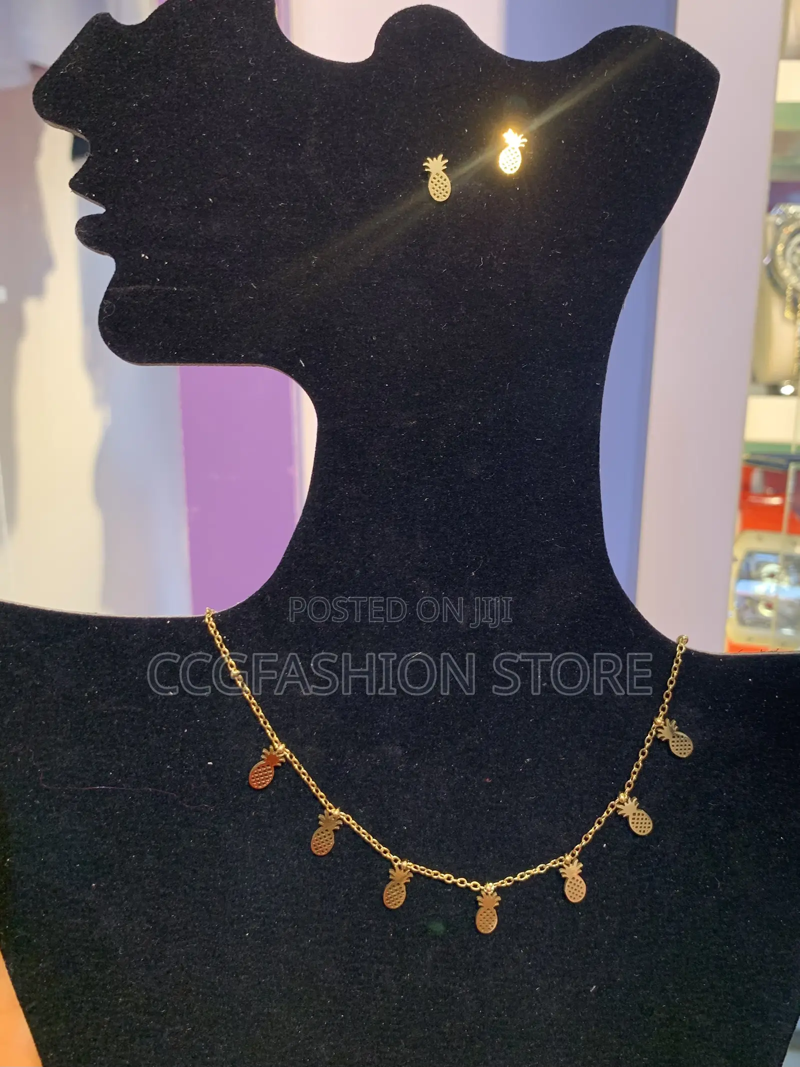 None Tarnish Simple Stainless Steel Necklaces Set
