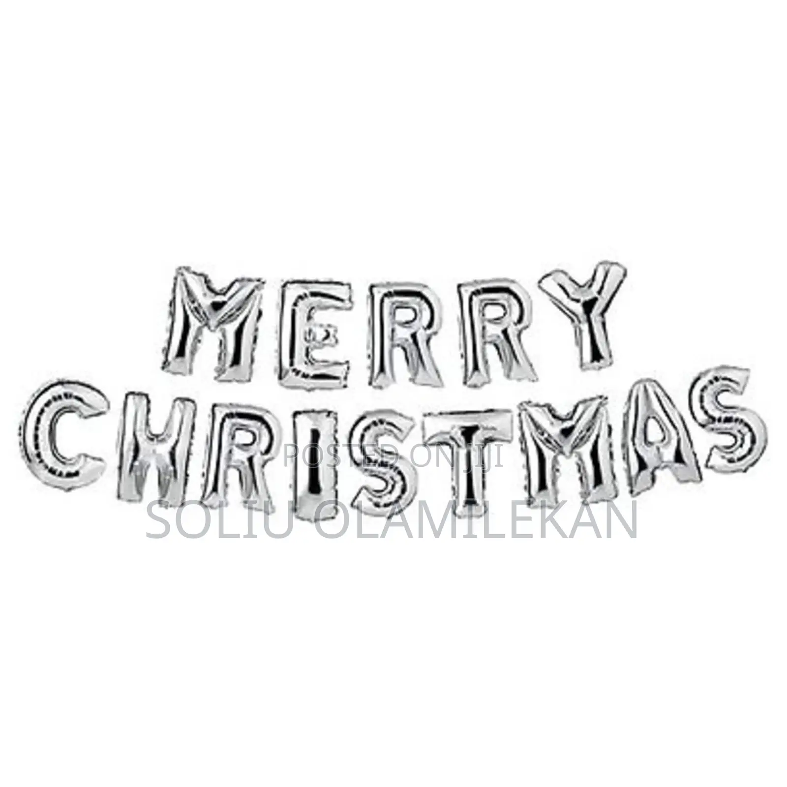 Merry Christmas Balloon Banner - Silver
