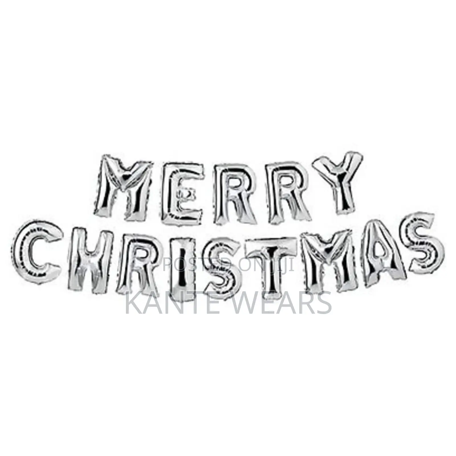 Merry Christmas Balloon Banner - Silver