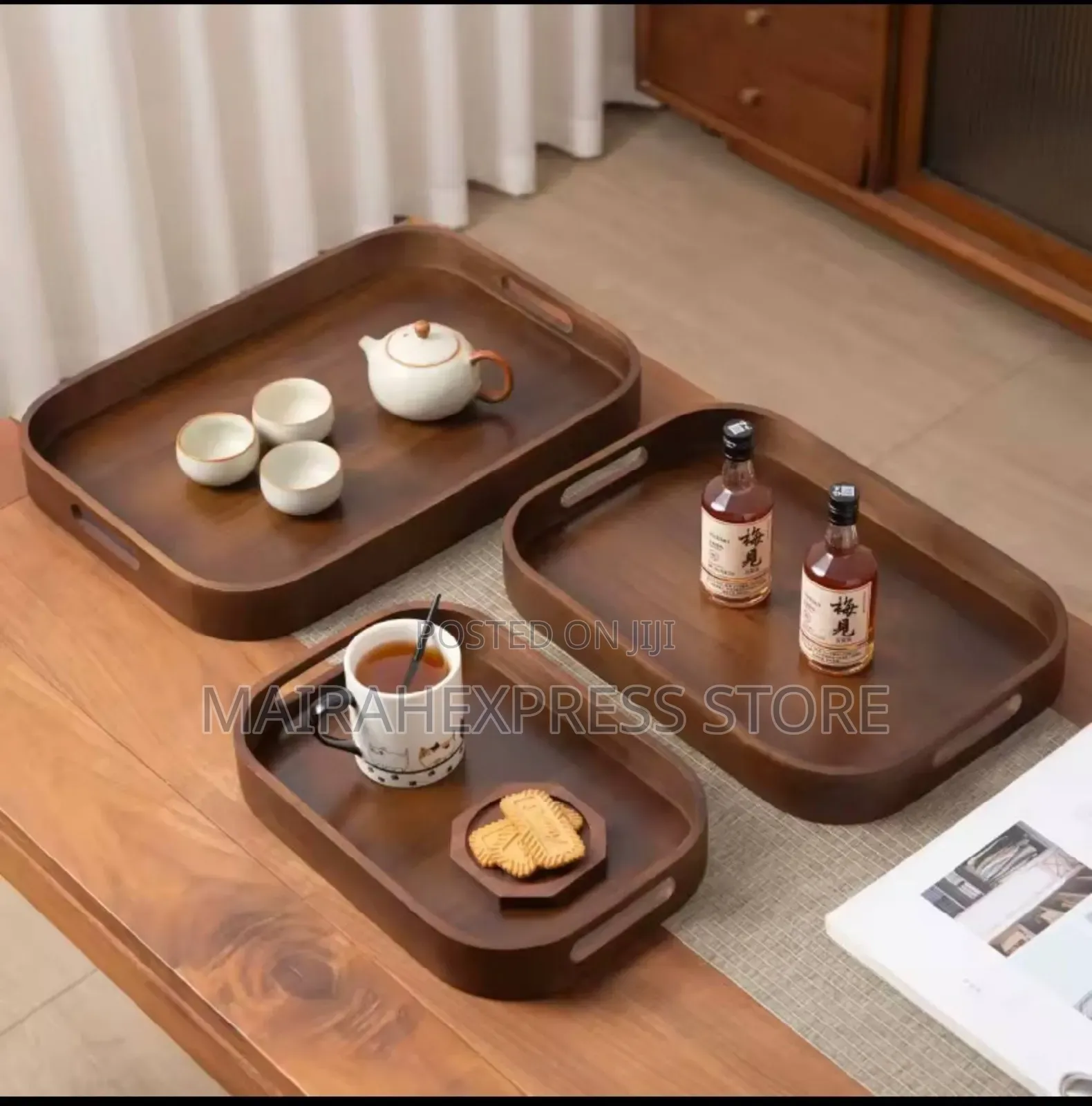 3pcs Luxury Bamboo Tray Set (T361)