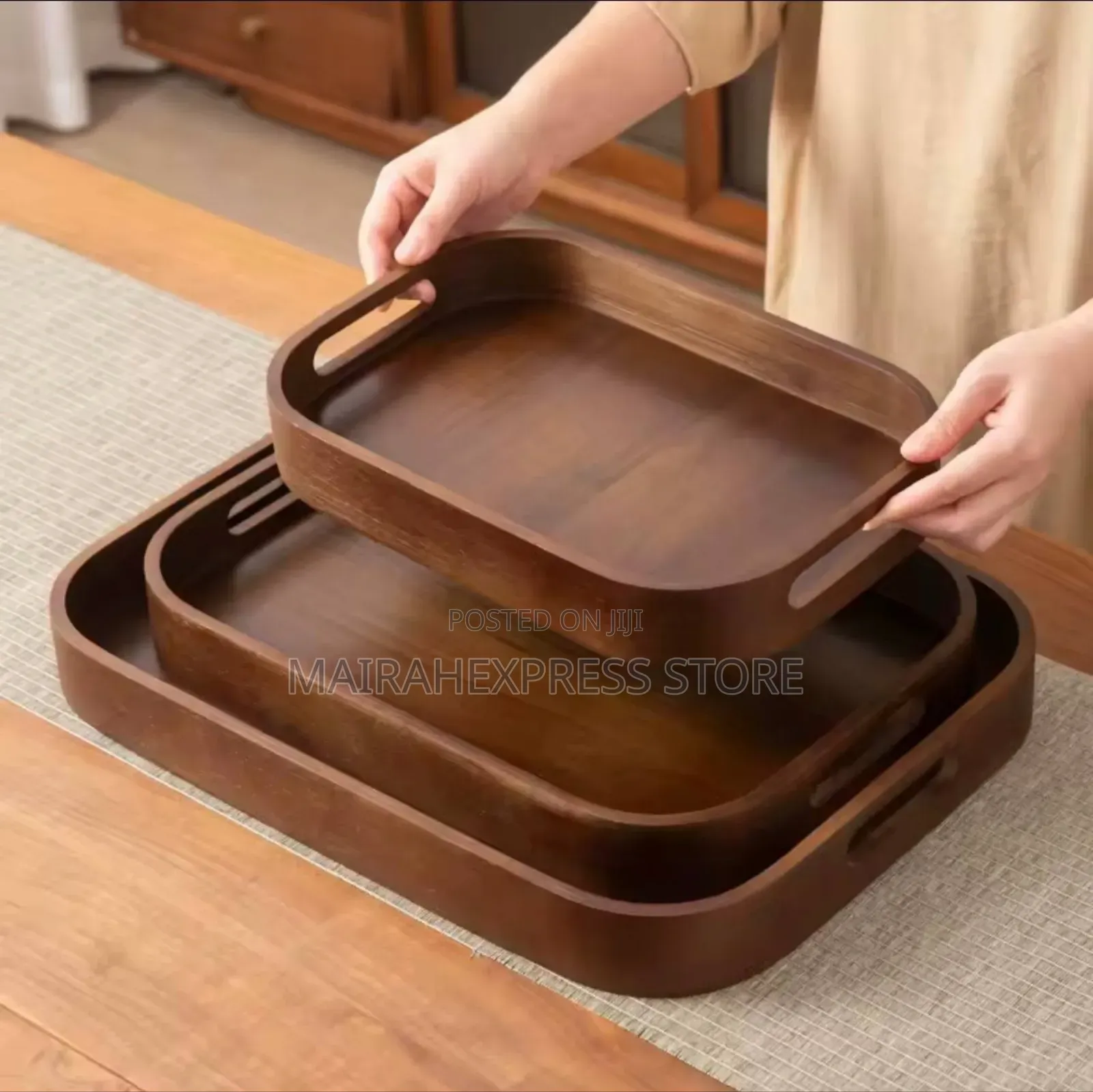 3pcs Luxury Bamboo Tray Set (T361)