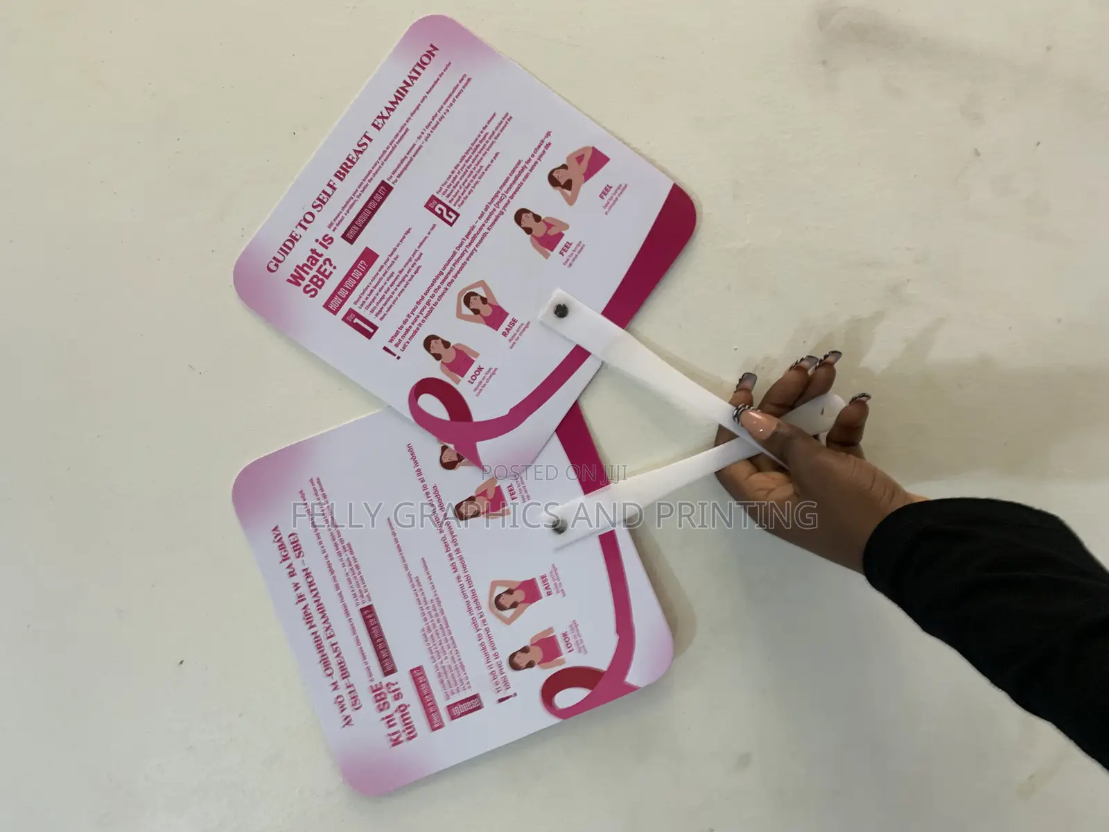 Hand Fan For Awareness Of Breast Cancer