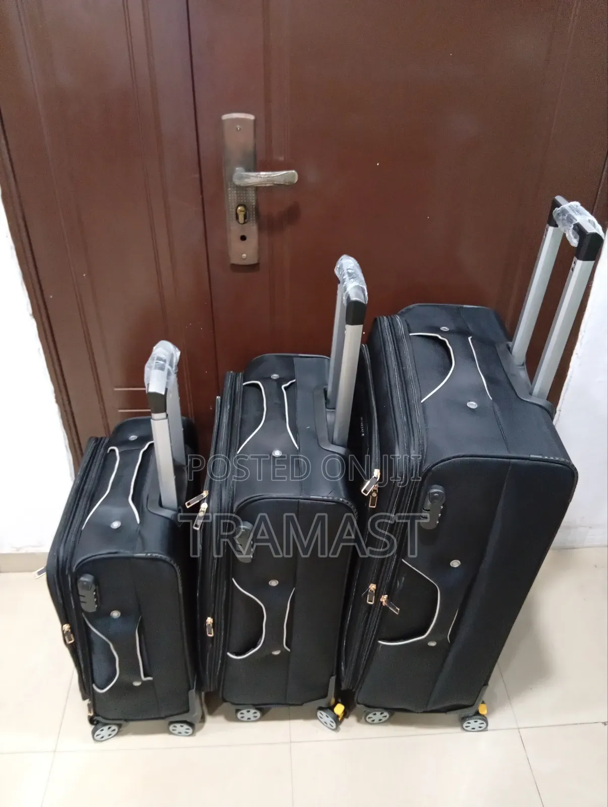 3 Set Swiss Polo Strong Travel Luggage (Black)