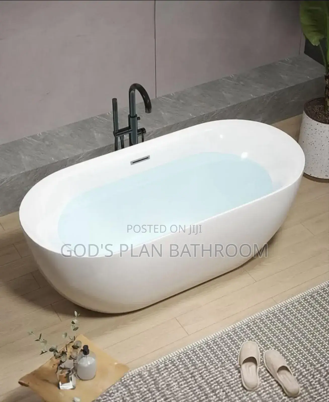 Executive Bathtub With Black Standing Tap