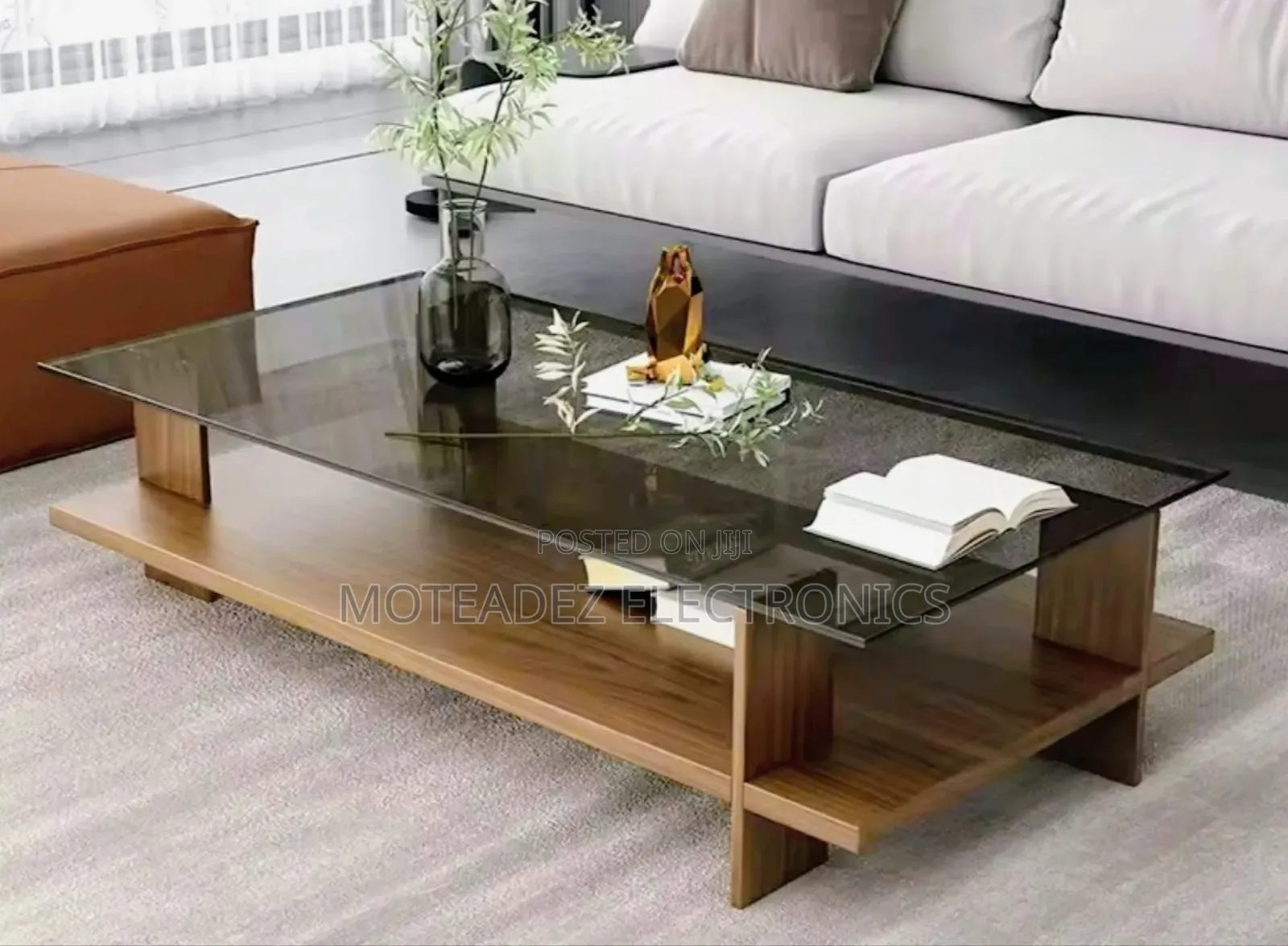 Exquisite Heavy Duty Transparent Glass Top Nordic Coffee Table