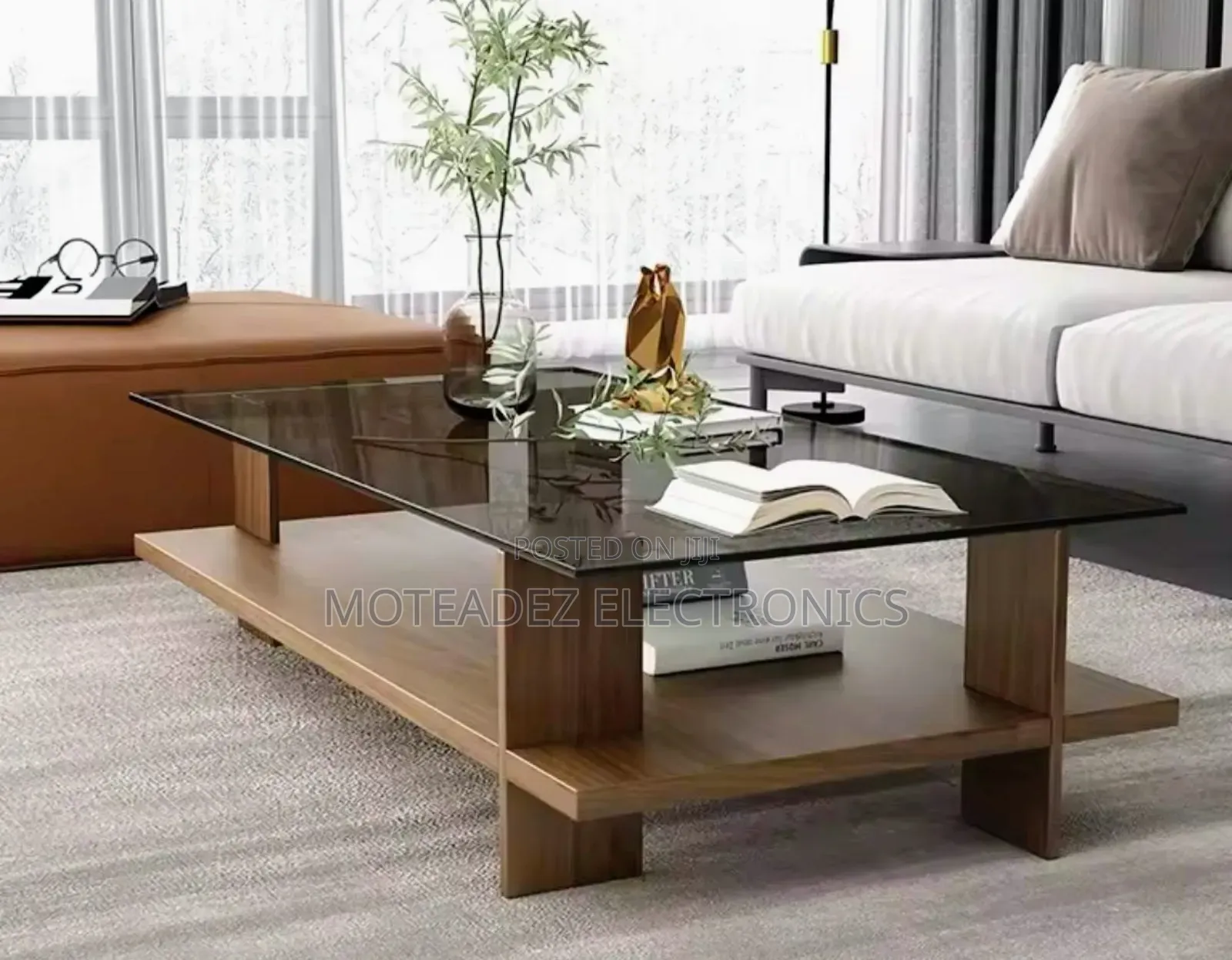 Exquisite Heavy Duty Transparent Glass Top Nordic Coffee Table