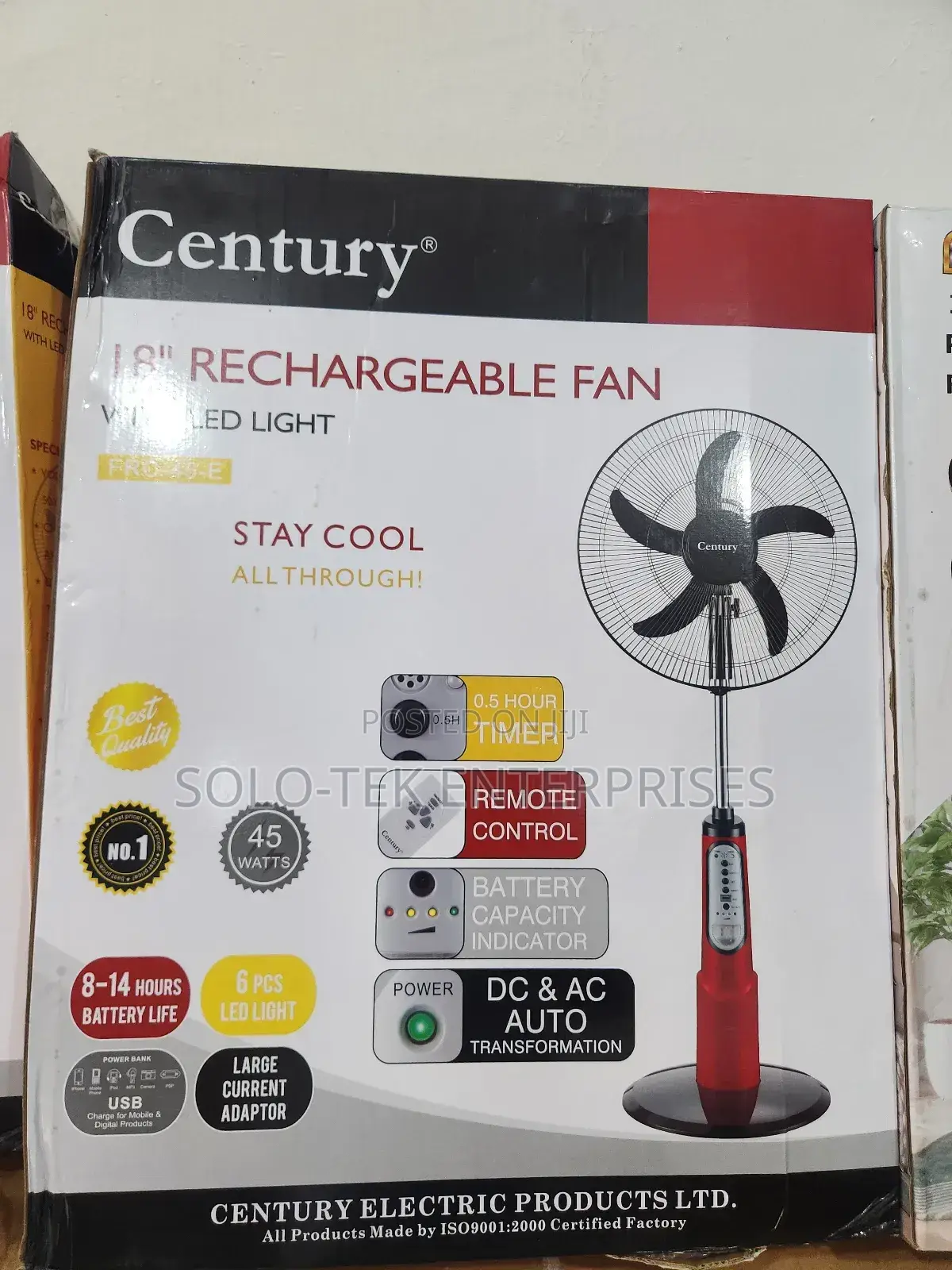 Century Rechargeable Fan 18inches