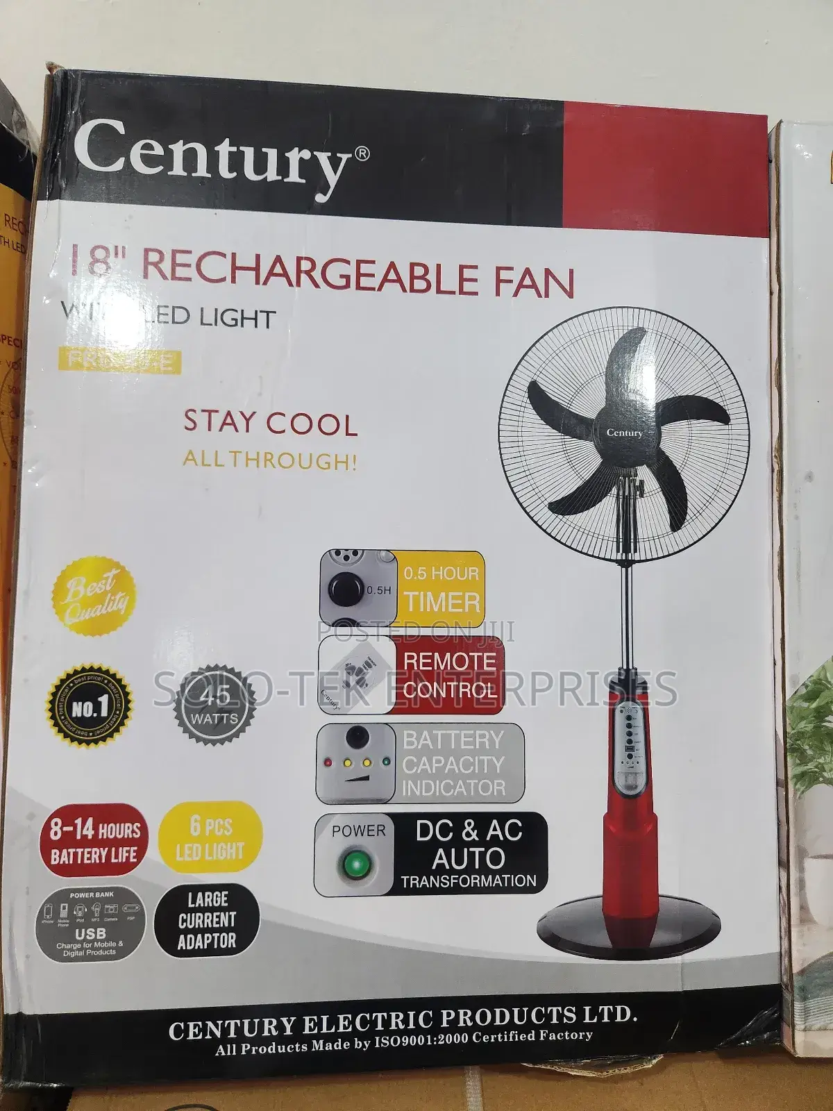 Century Rechargeable Fan 18inches