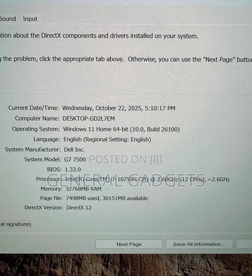 Laptop Dell G7 15 7590 32GB Intel Core i7 SSD 1T