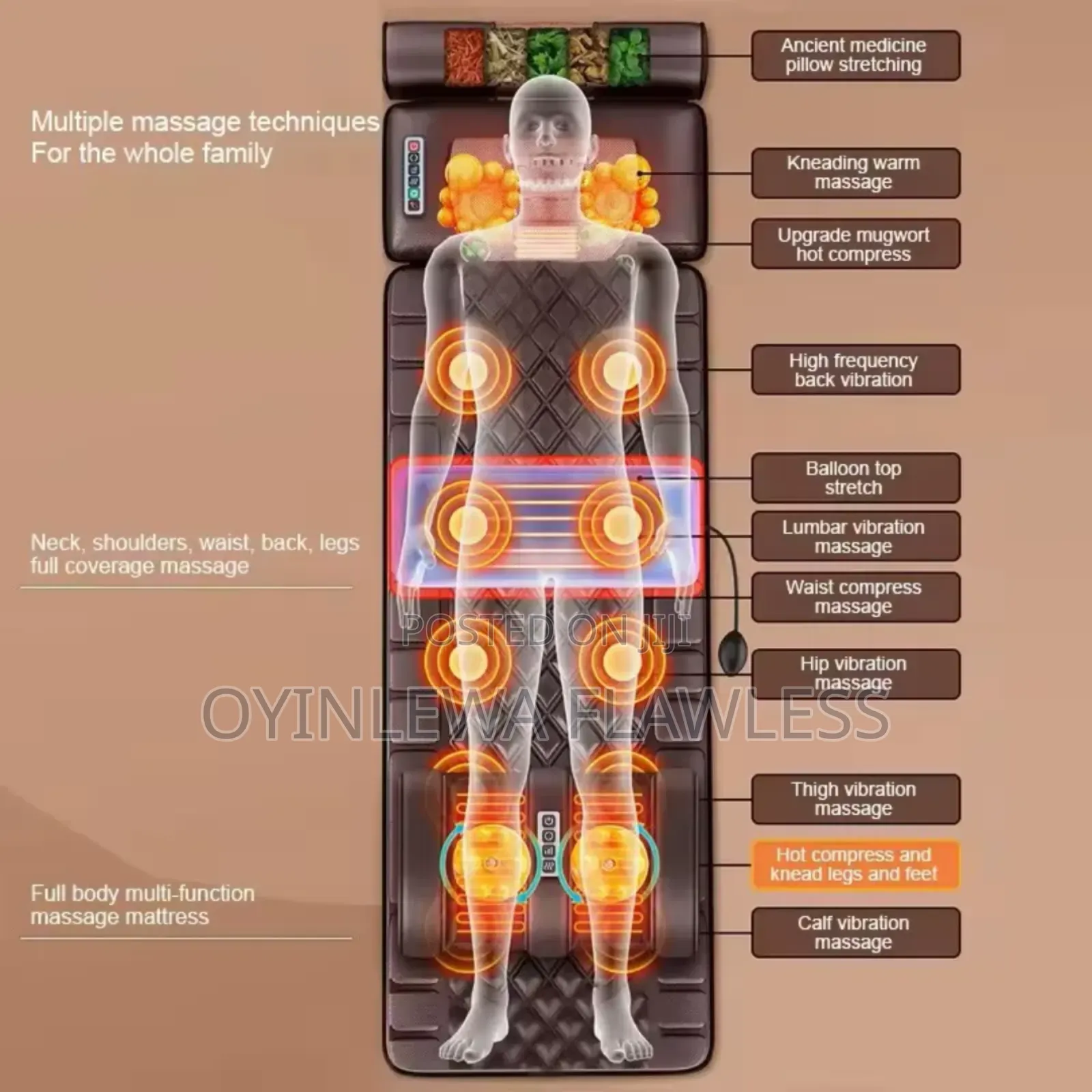 Quantum Electric Deep Tissue Healing Kneal Soothing Heat Full-body Mat
