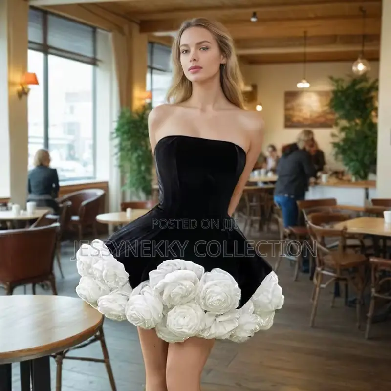New Quality Luxurious Petal Velvet Mini Gown