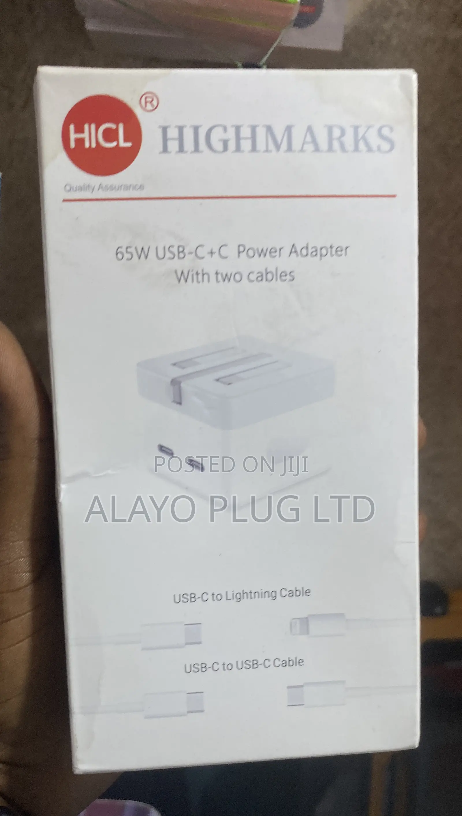 65w Usb-C +C Power Adapter With 2 Way