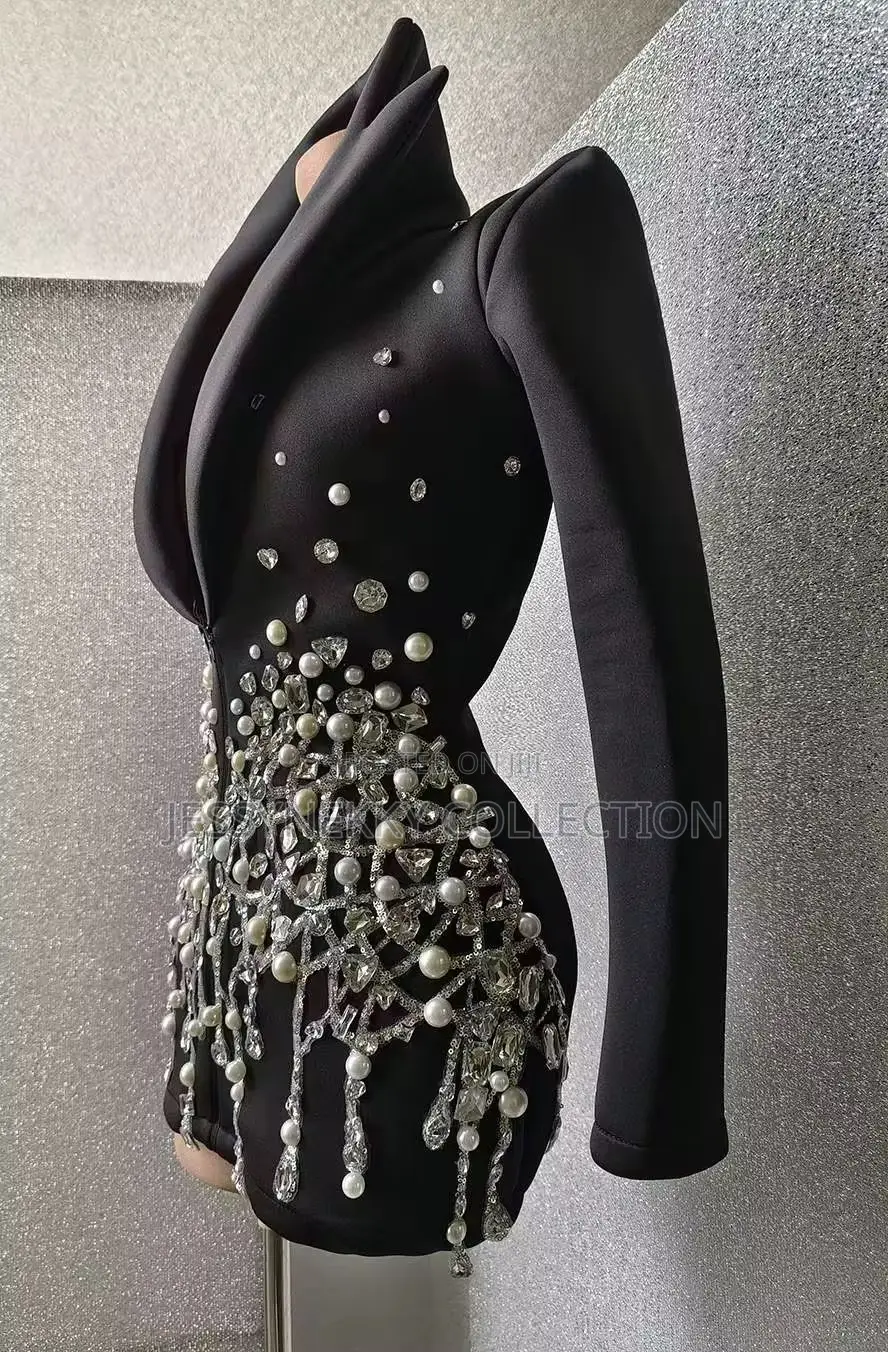 New Luxurious Quality Ladies Rhinestone Blazer Gown