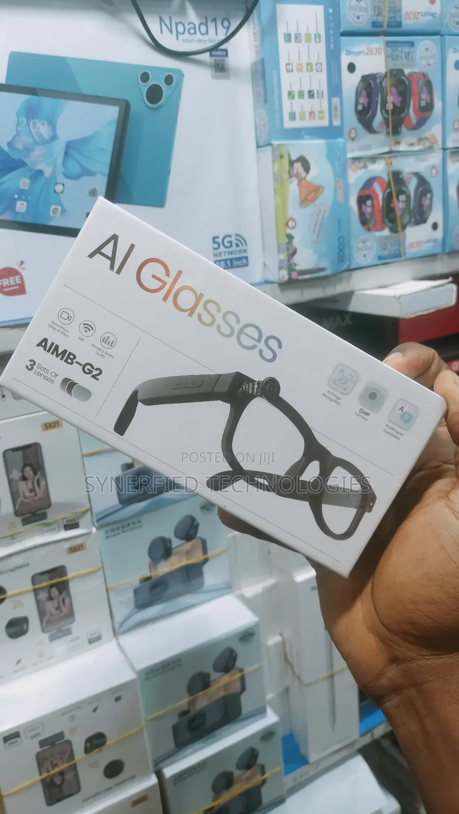 Aimb-G2 Smart Glasses With 3 Lens 8mp Camera for Ai Translation
