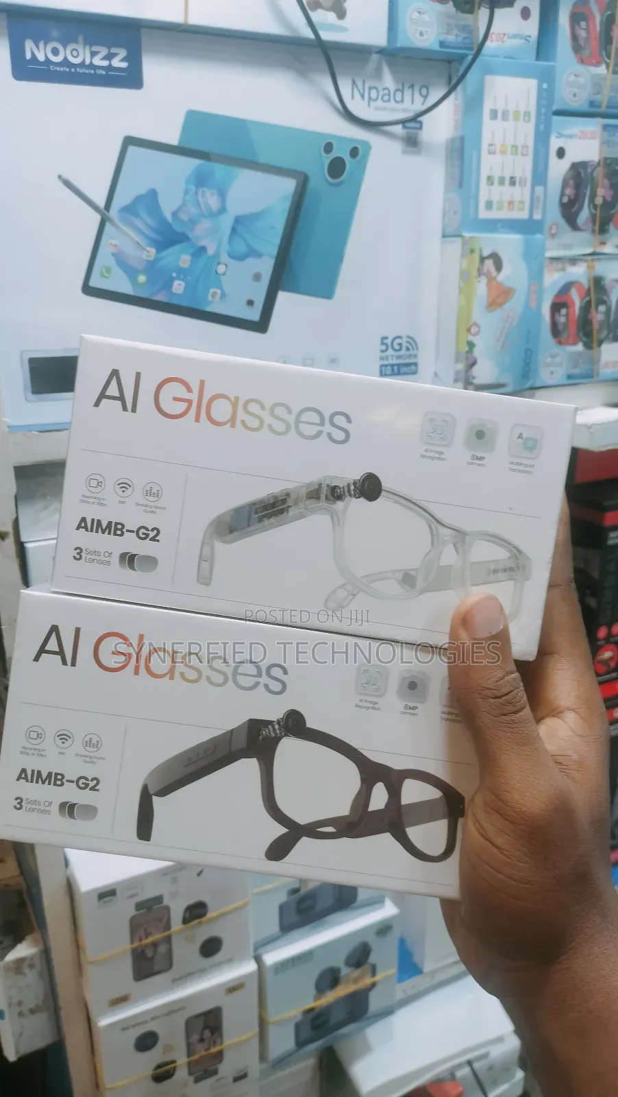 Aimb-G2 Smart Glasses With 3 Lens 8mp Camera for Ai Translation