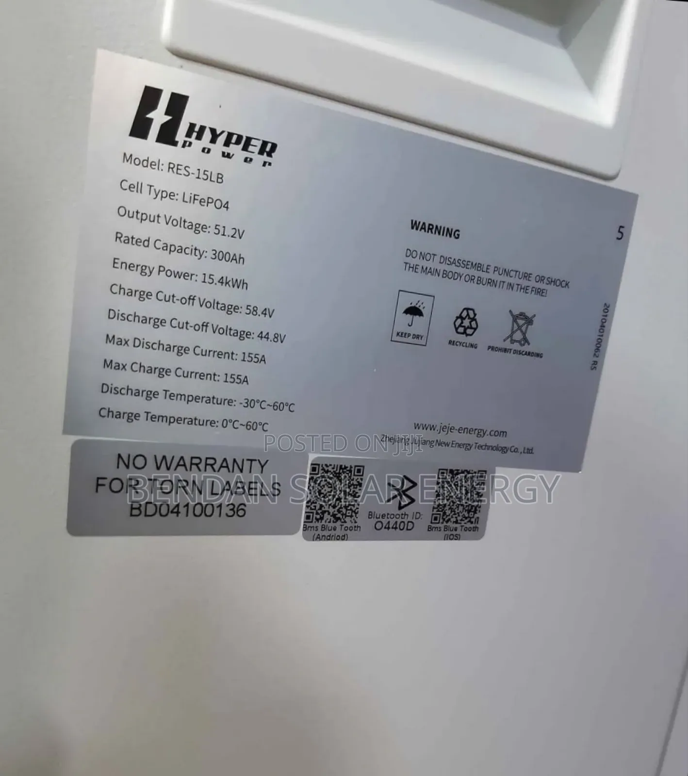 Hyper Power 15kwh 51.2v Lithium-ion Battery (Flat Box)