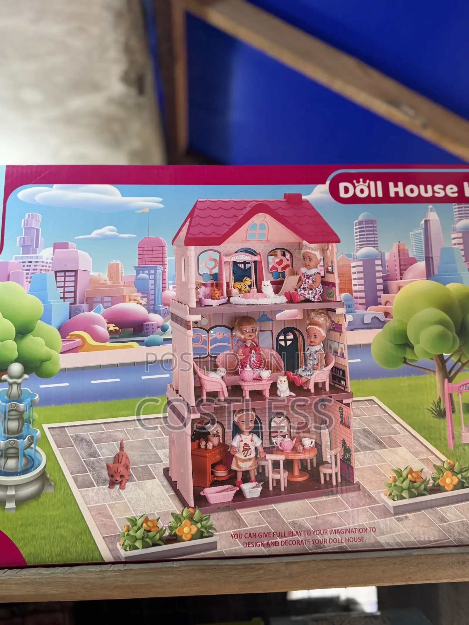 Diy Kid's Pretend Play House Toys Plastic Girls Doll Villa