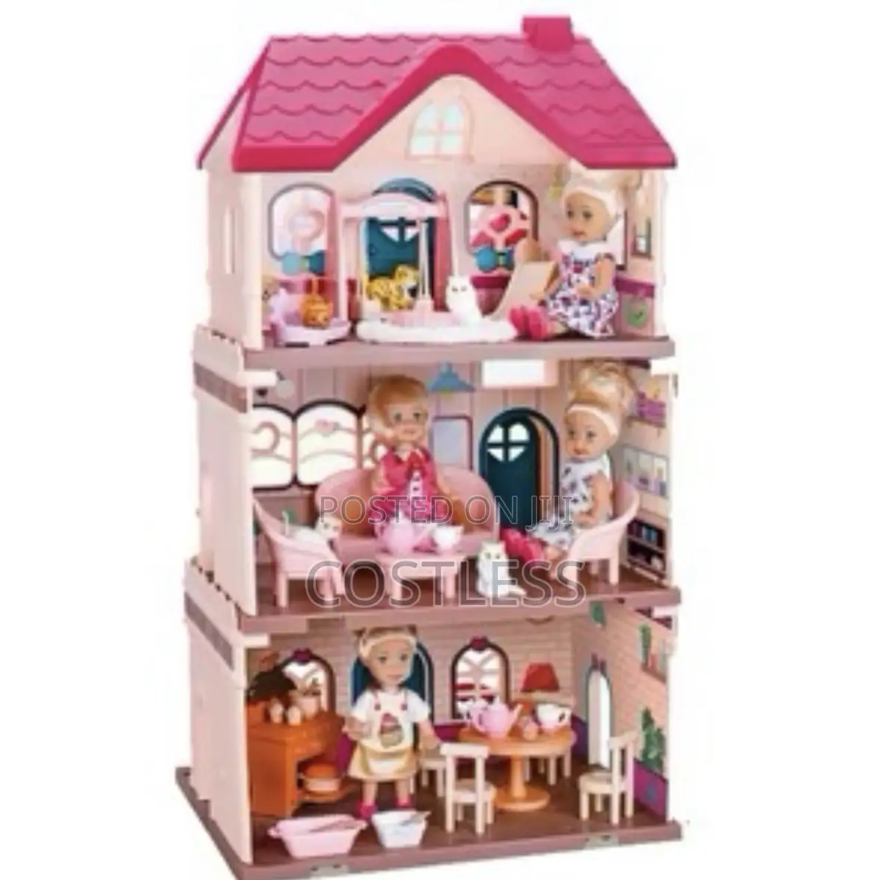 Diy Kid's Pretend Play House Toys Plastic Girls Doll Villa