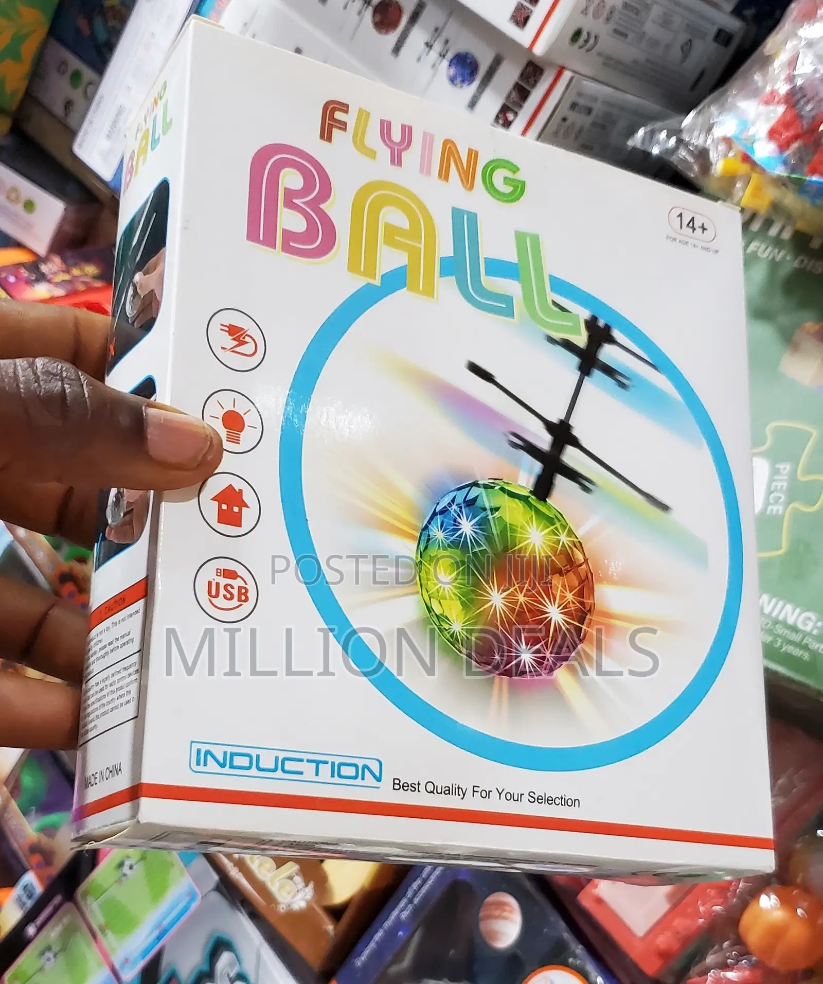 Flying Ball Helicopter Hover Mini Drone Crystal Toy Ages 14+