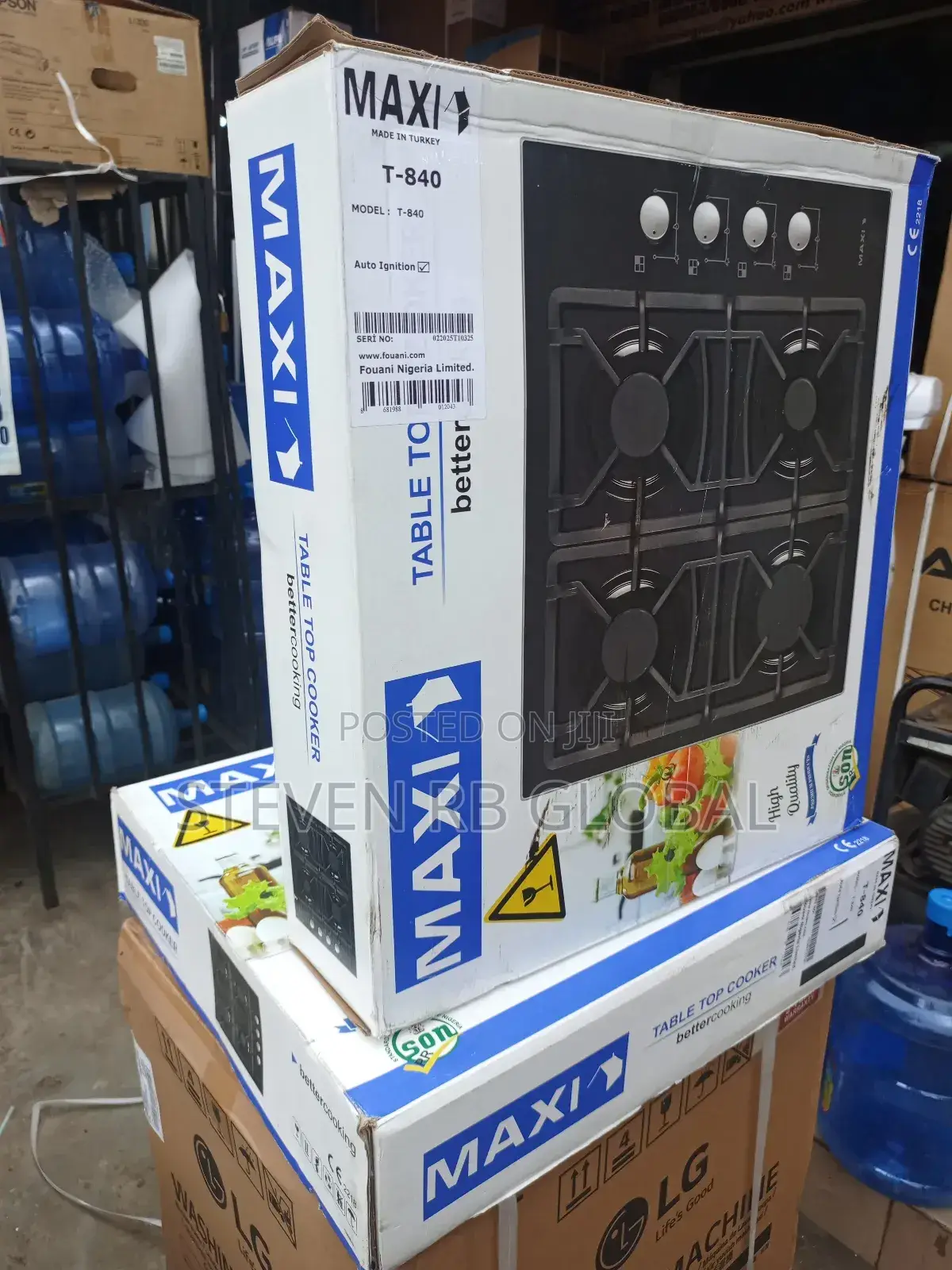 Maxi Table Top Gas Cooker 60x60 (Black) | Maxi 6060 T-840
