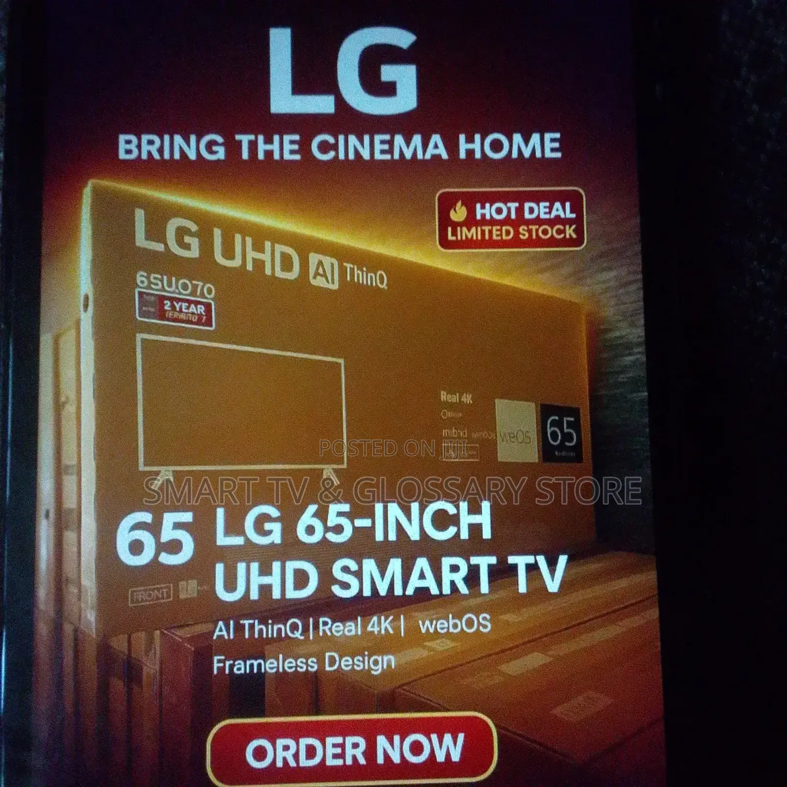 65 Inches Smart Tv With Voice Activated, Ai Thinq