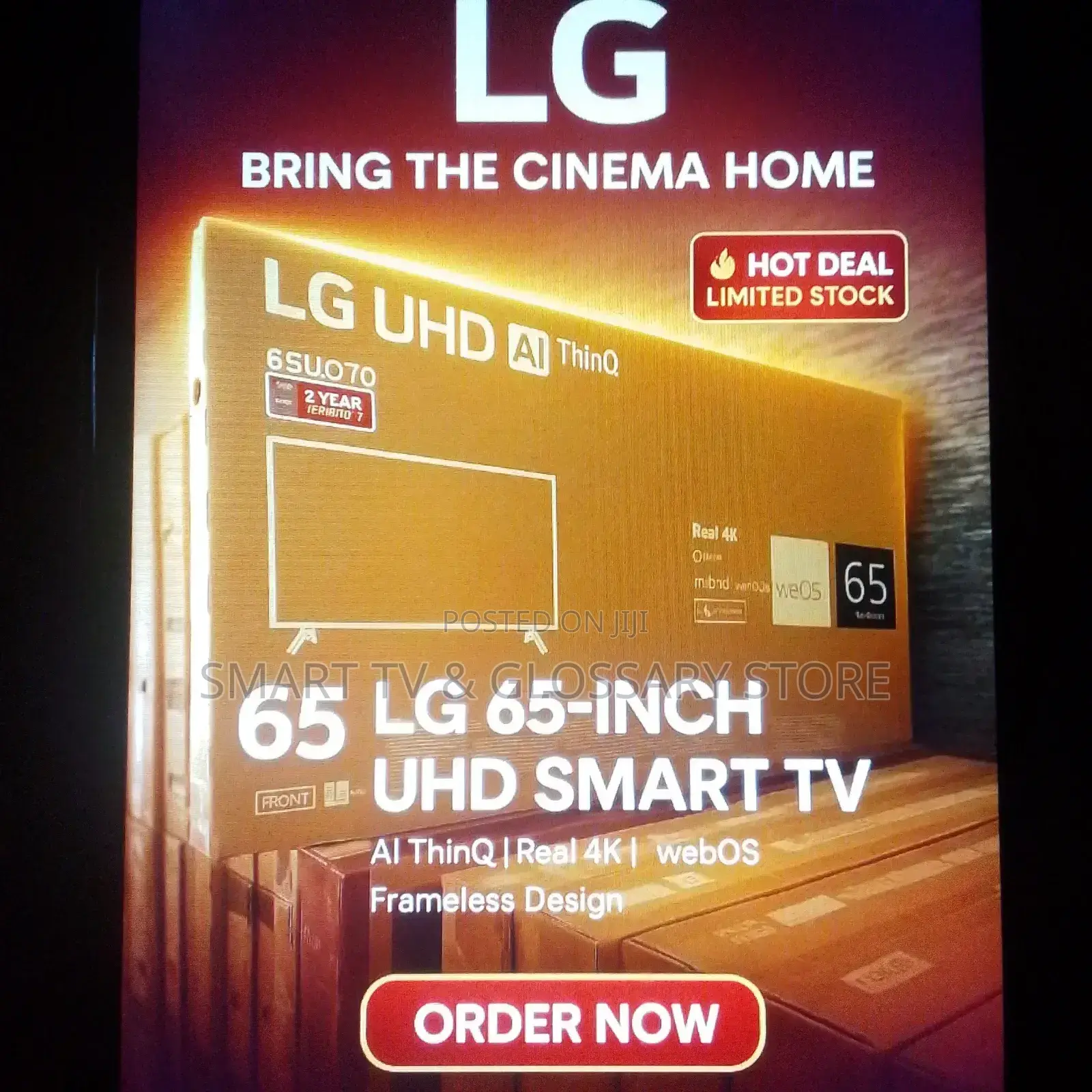 Lg 65 Inches Smart Tv With Ultra Building (V.O) for Convenience