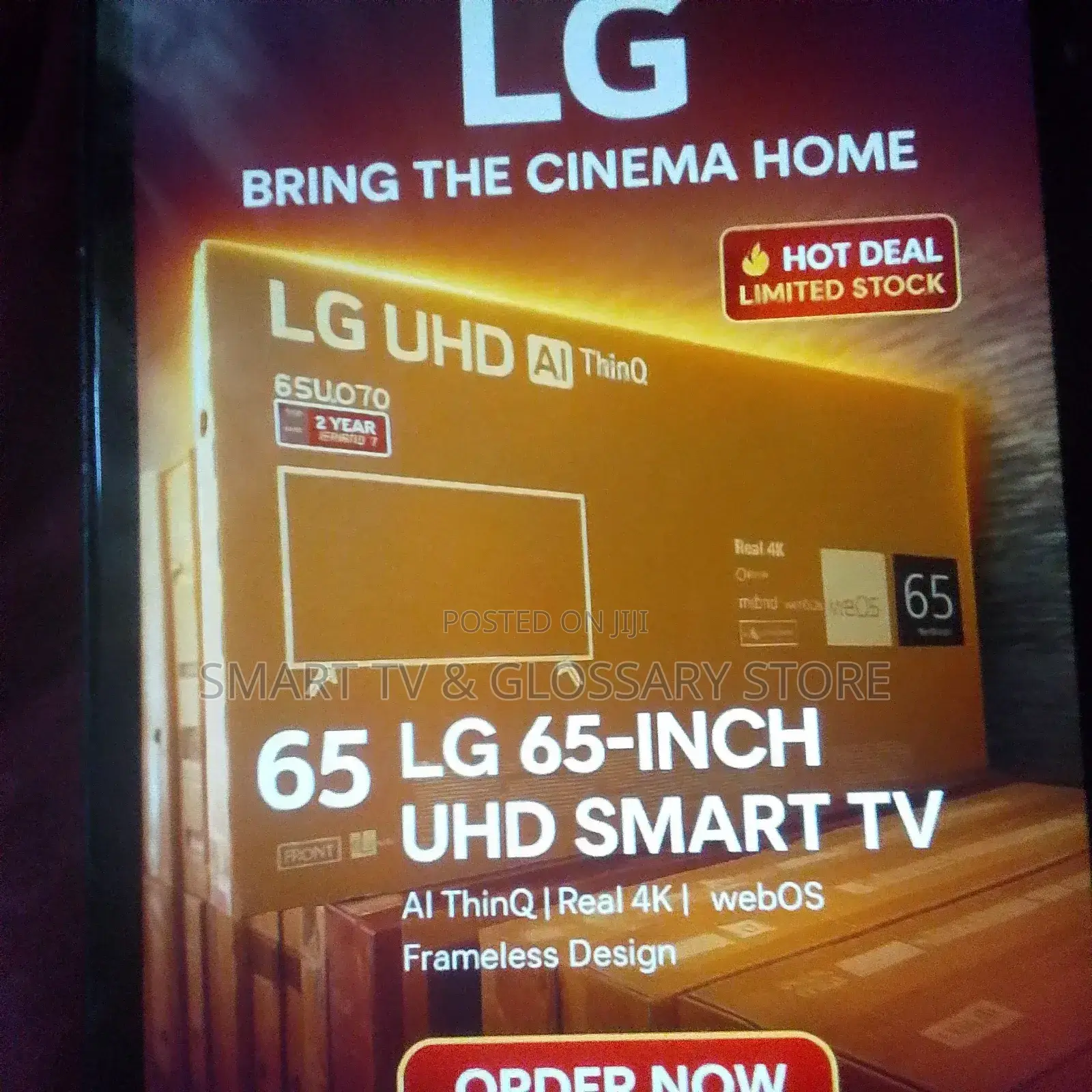 Lg 65 Inches Smart Tv With Ultra Building (V.O) for Convenience