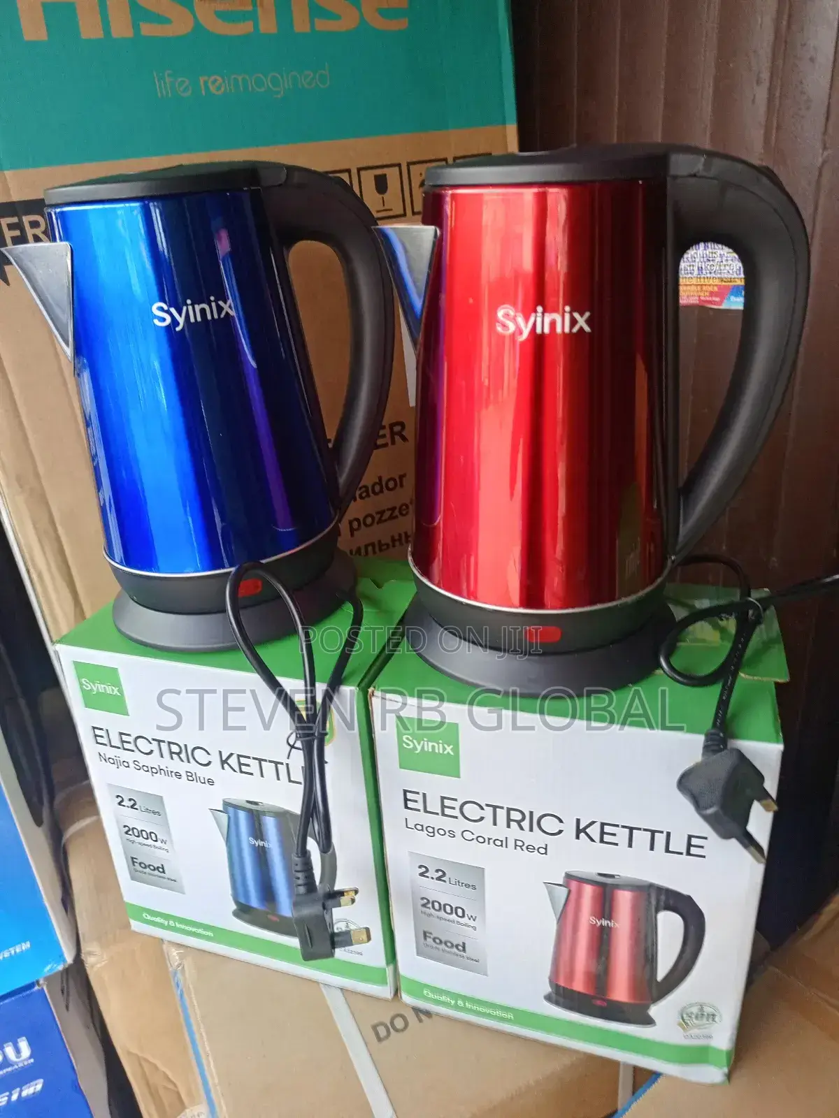 Syinix 2.2l Electric Kettle (Red / Blue) 2.2l | 2000w |Fast Boiling