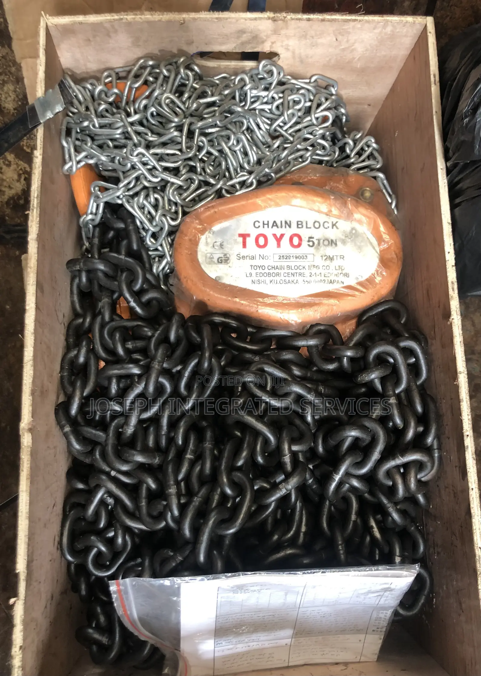 Toyo Chain Block 5t X 12mtrs