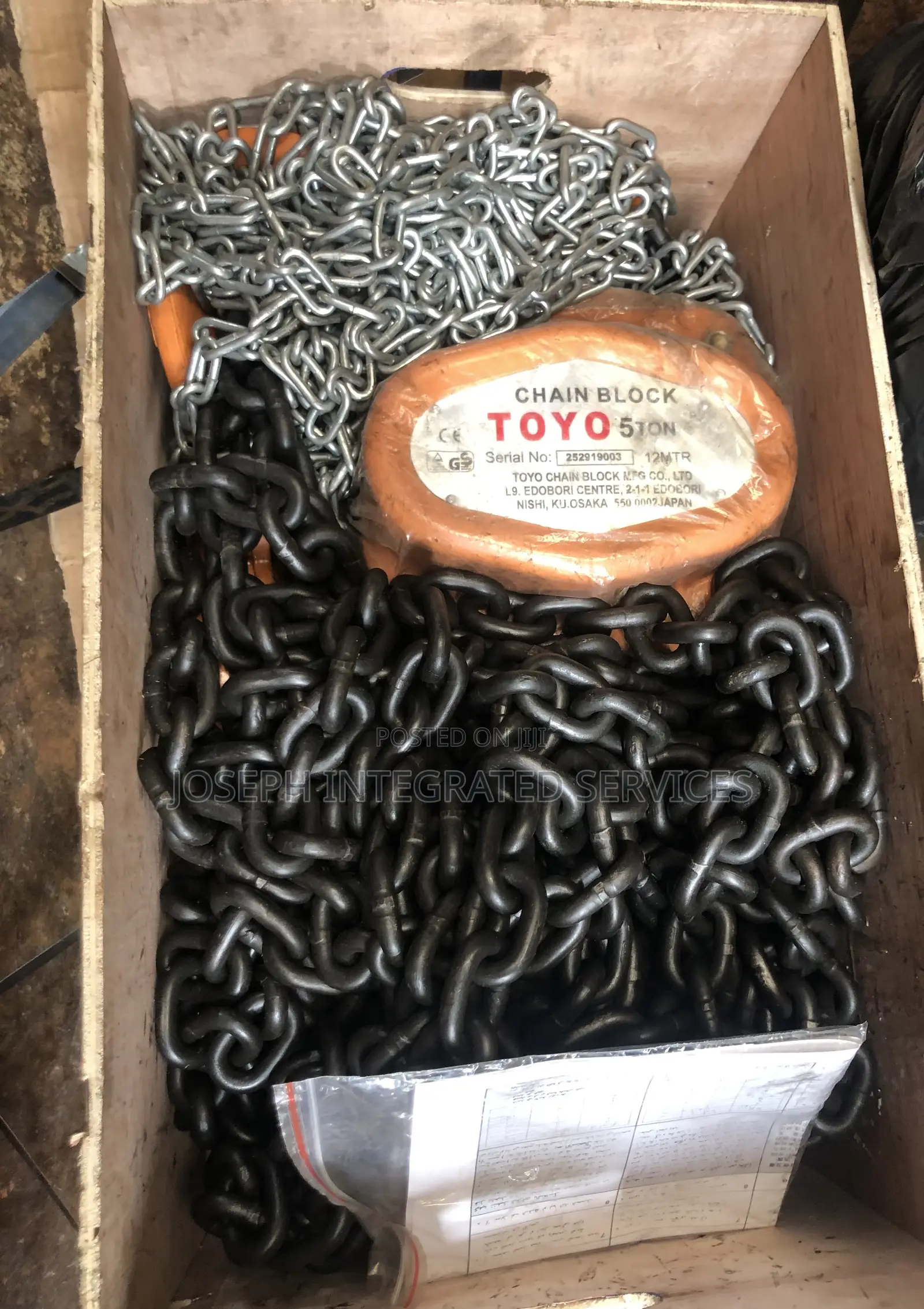 Toyo Chain Block 5t X 12mtrs