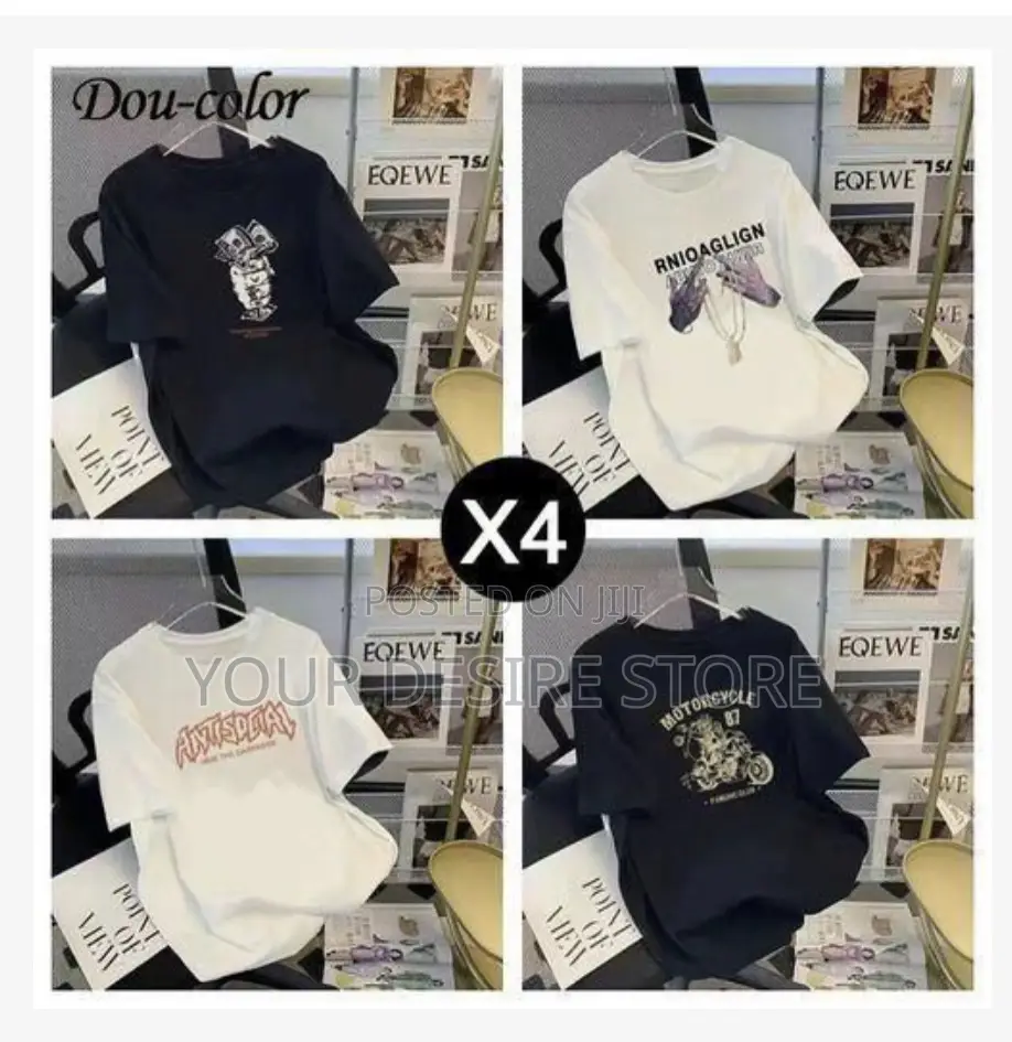 Dou-Color Men's 4in1 T-Shirt Trendy Multi-Piece Pent Sleeve Set