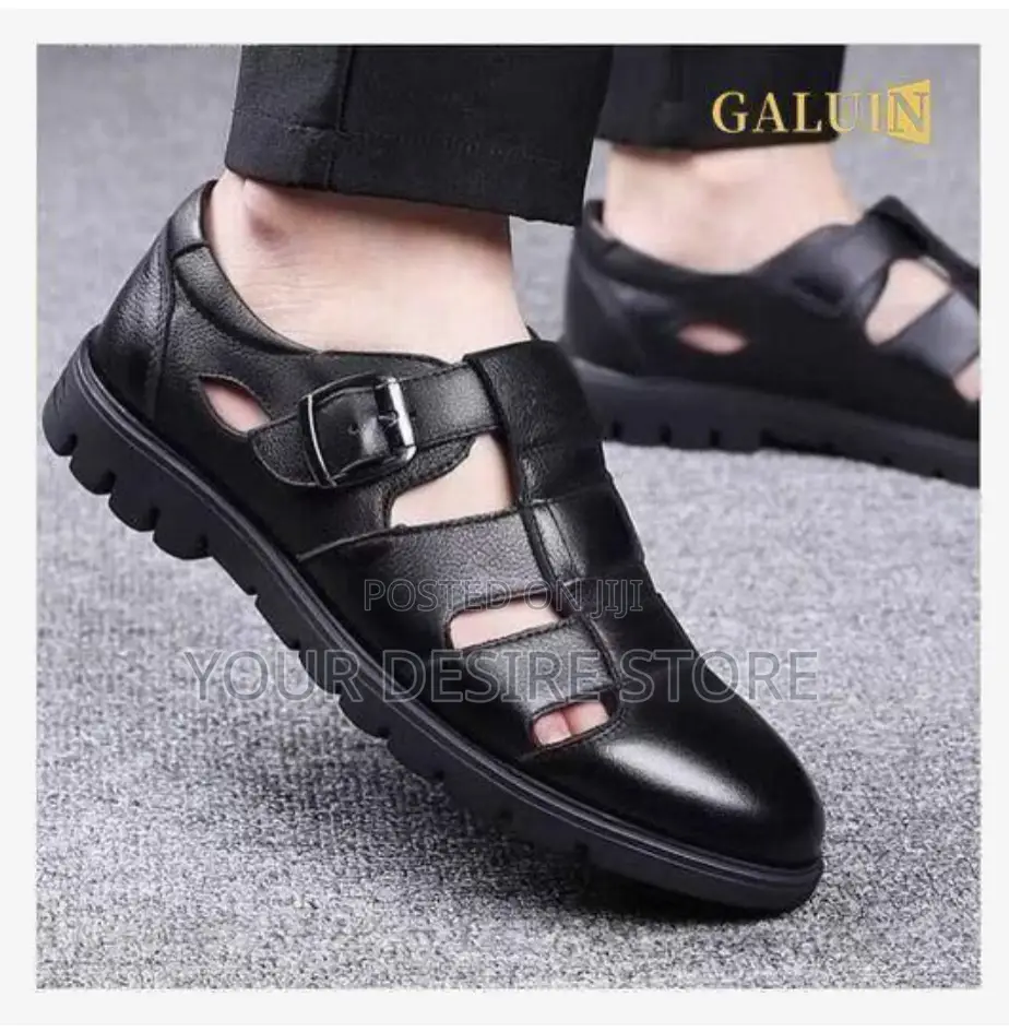 Galuin Men's Palm Sandals Pu Leather Shoe Comfortable Soft Sole Casual