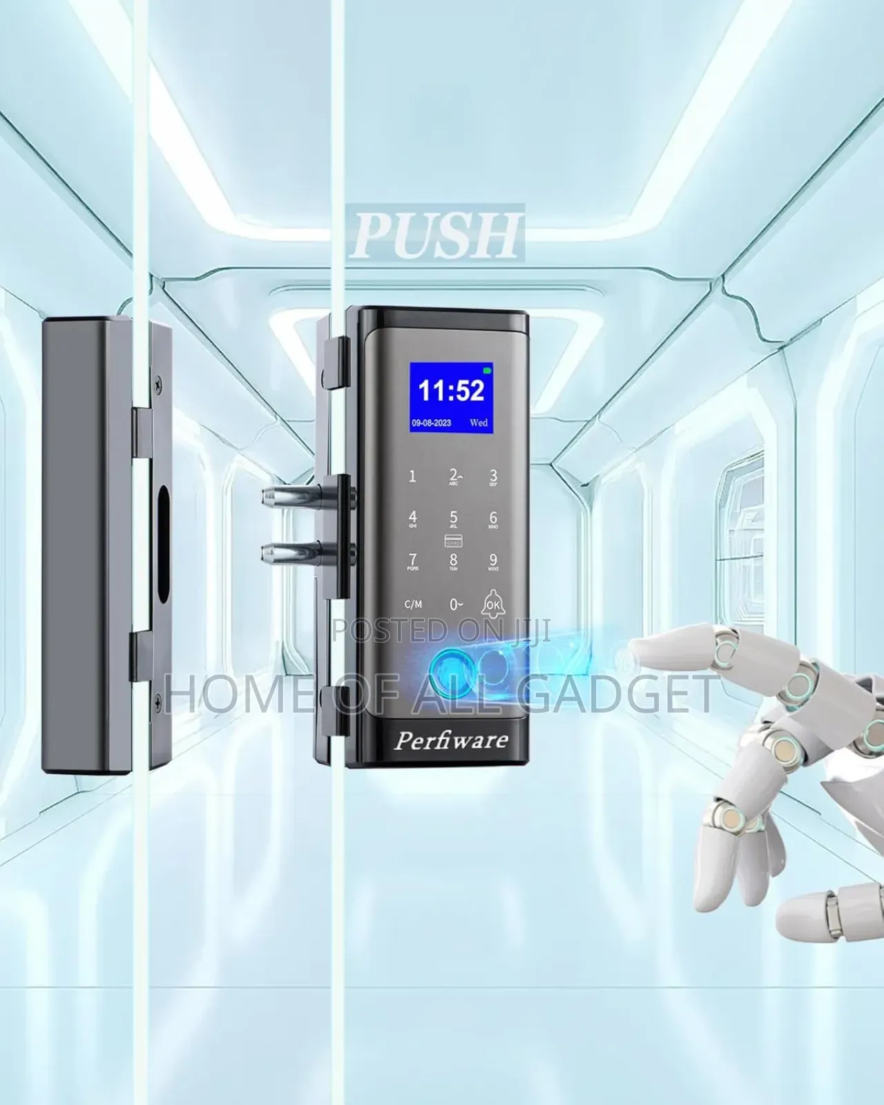 Smart Glass Door Locks,Perfiware Biometric Fingerprint