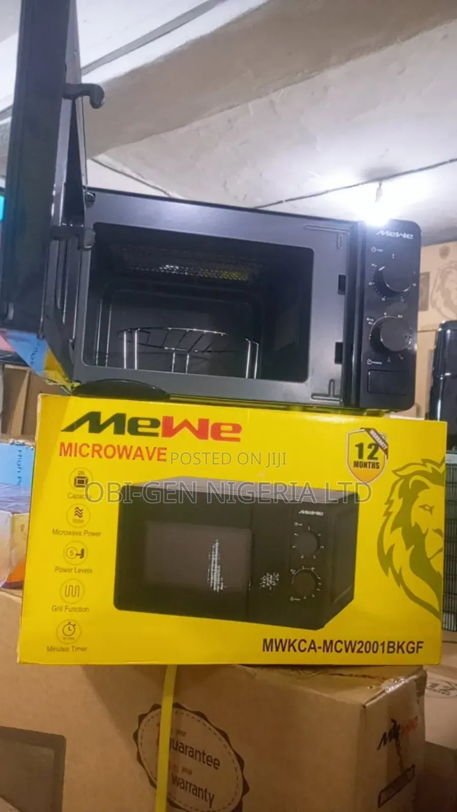 Mewe Macro-wave 20lmicrowave Oven, With Grill, Mwkca-mcw2001bkgf Set