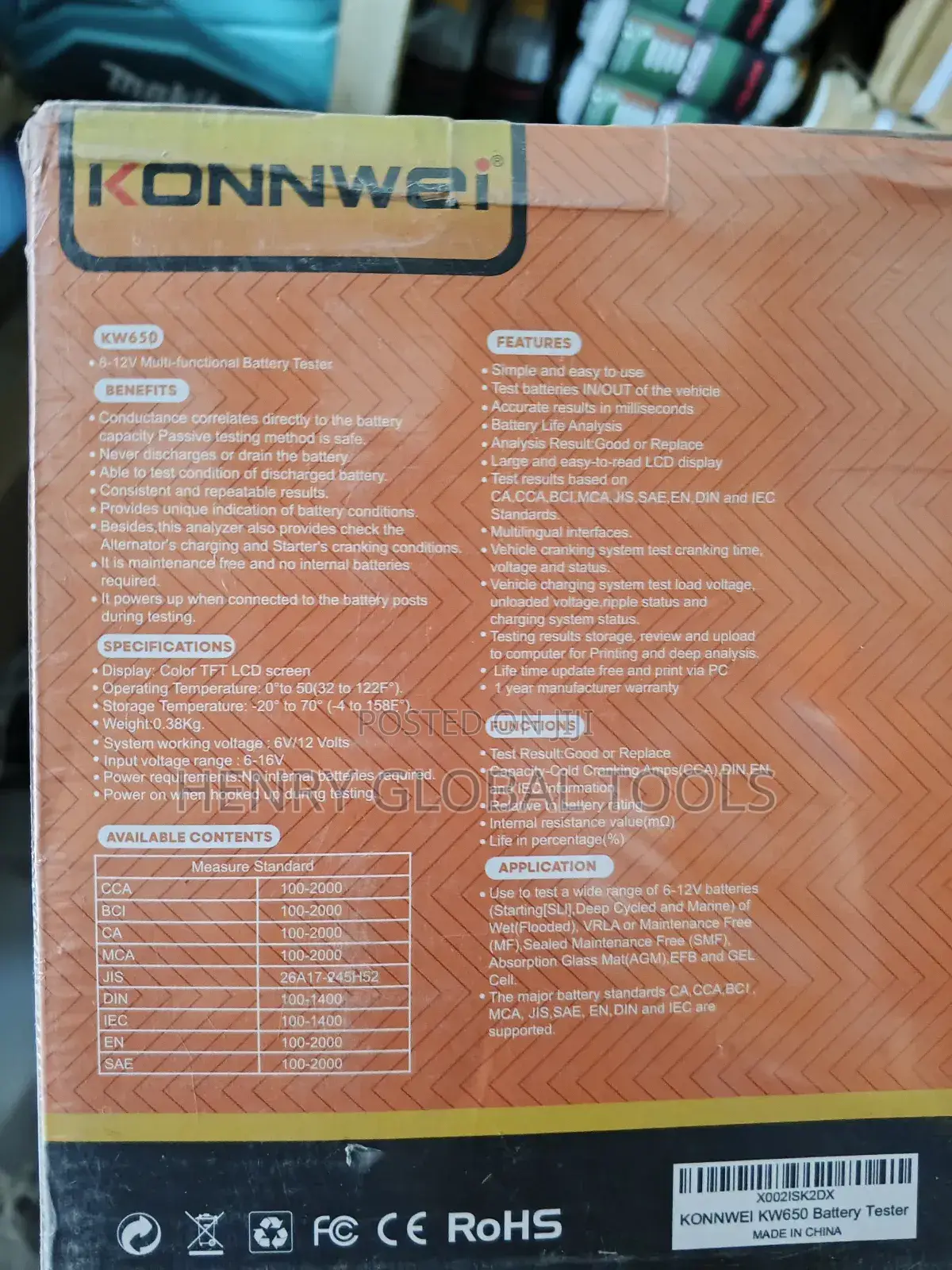 Battery Car Scanner Kw650