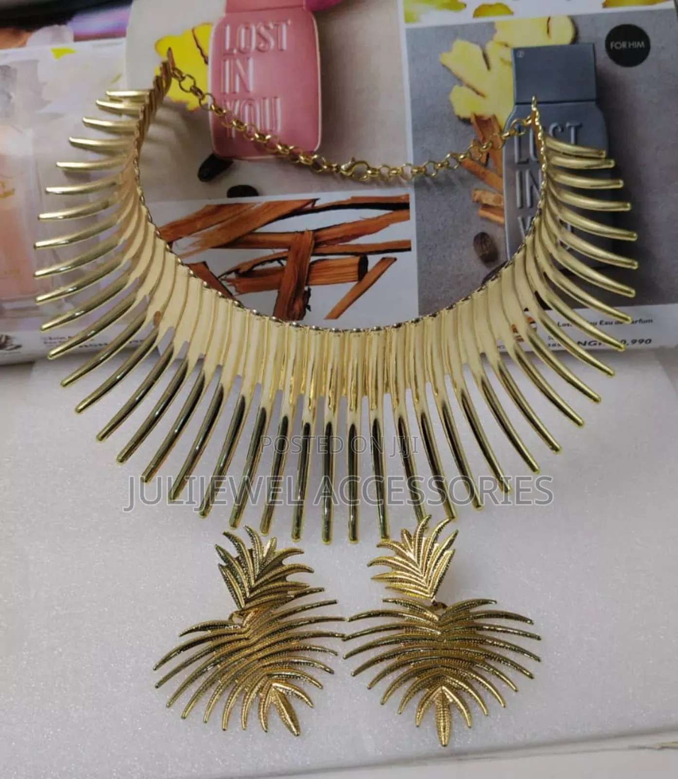 African Collar Choker Necklace and Earrings for Ladies Culture